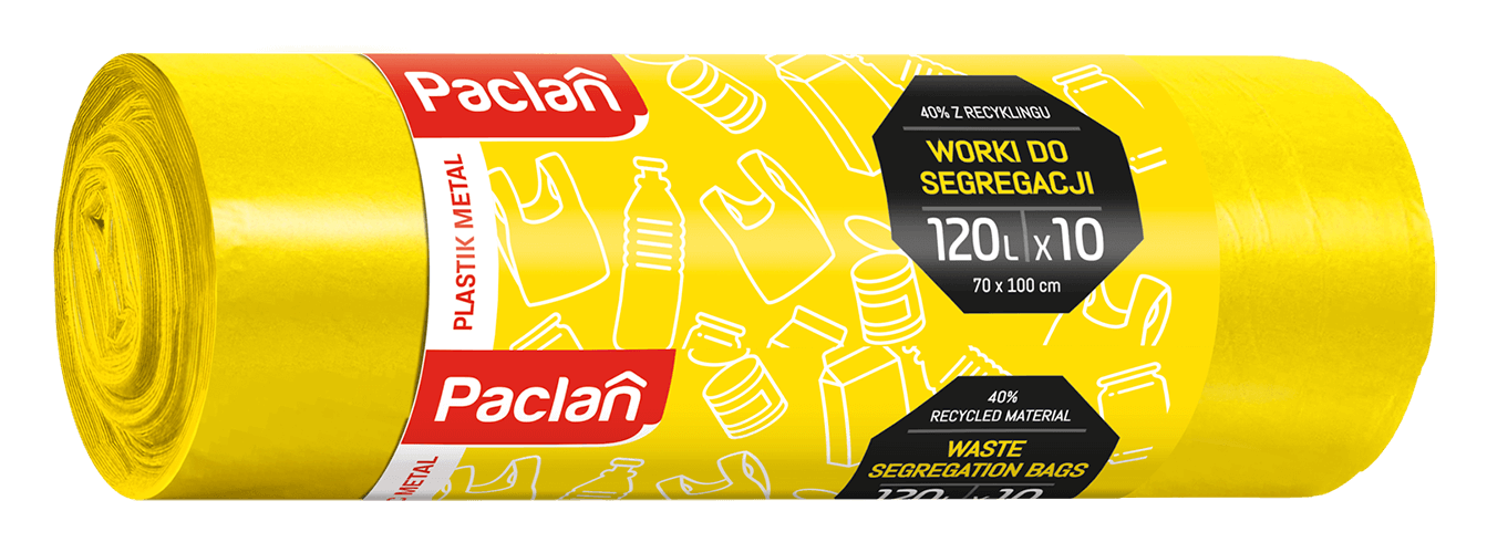 Paclan Worki do segregacji 120L żółte 10 szt.