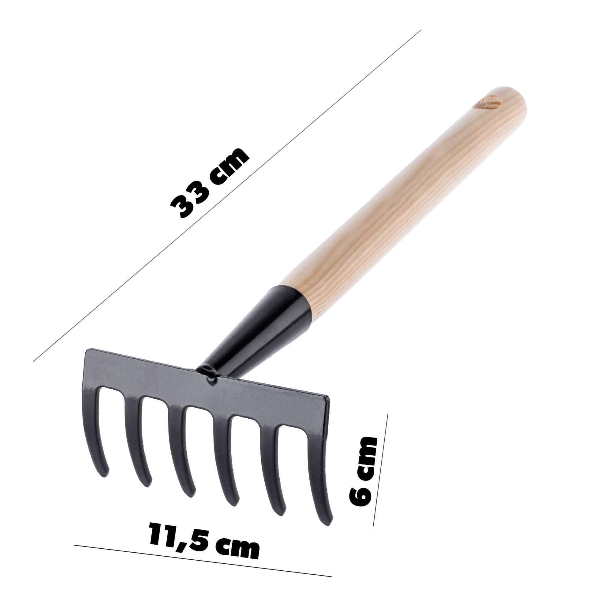 Grabki ogrodowe metalowe Macerine 33 cm, czarne