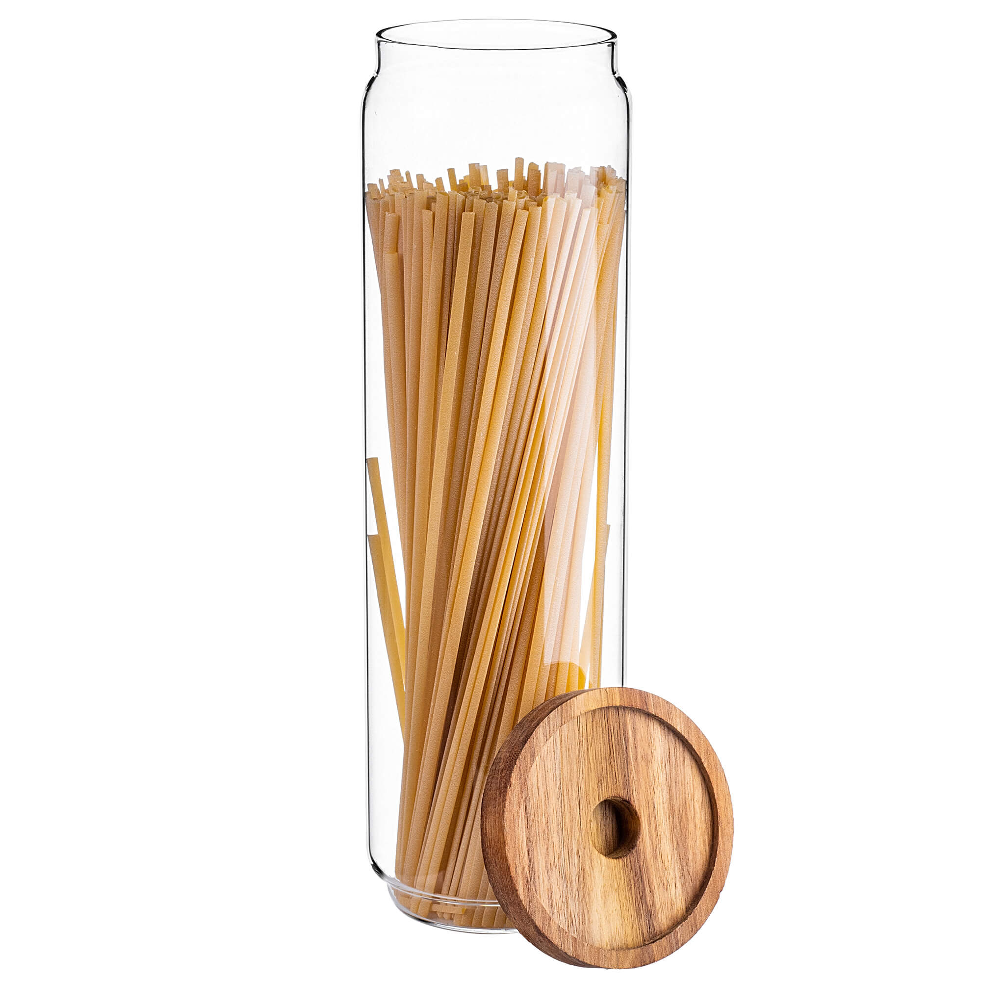 Pojemnik szklany na żywność Rucce z drewnianą pokrywką 1550ml 3 szt.