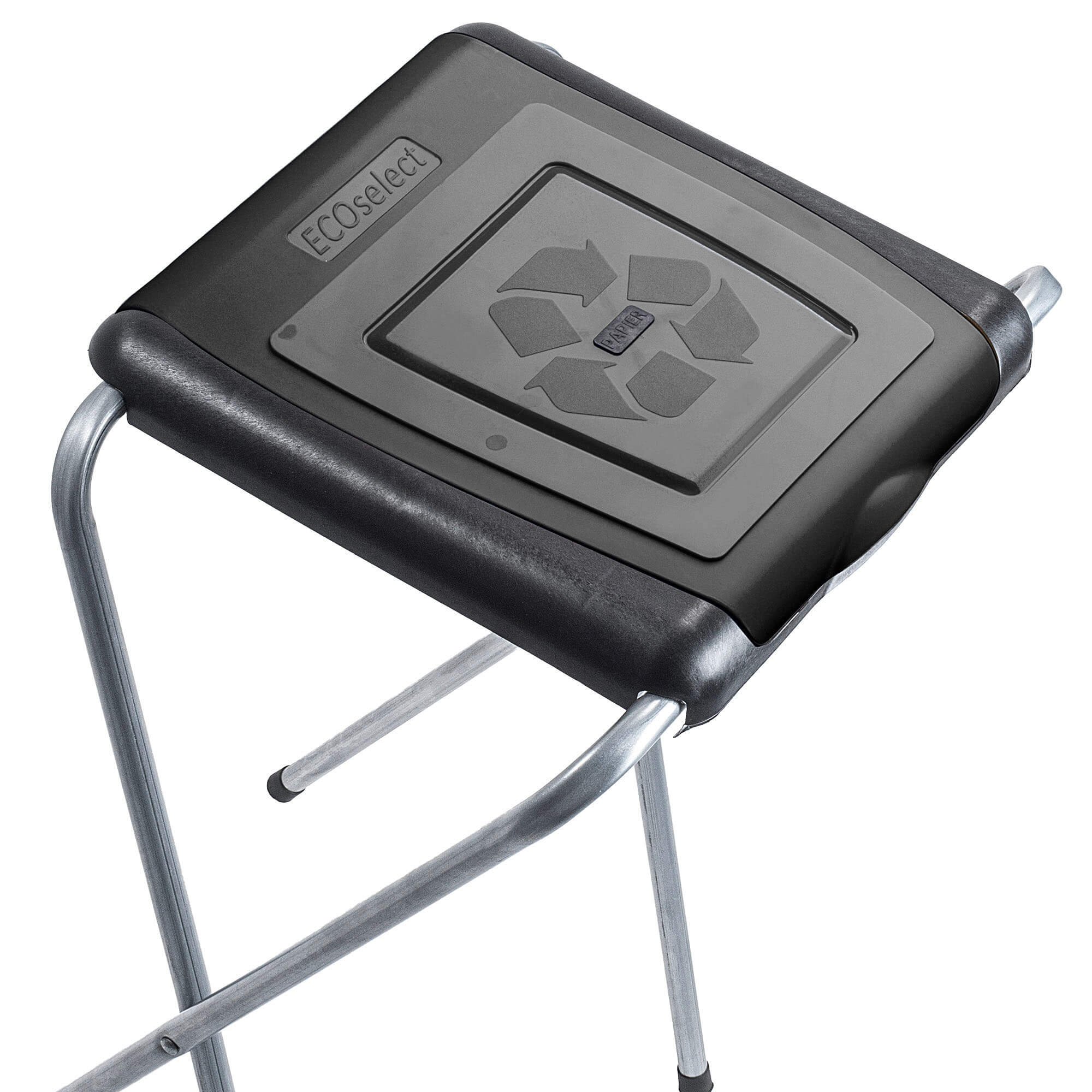 Stojak pojedynczy do segregacji odpadów Amal, czarny