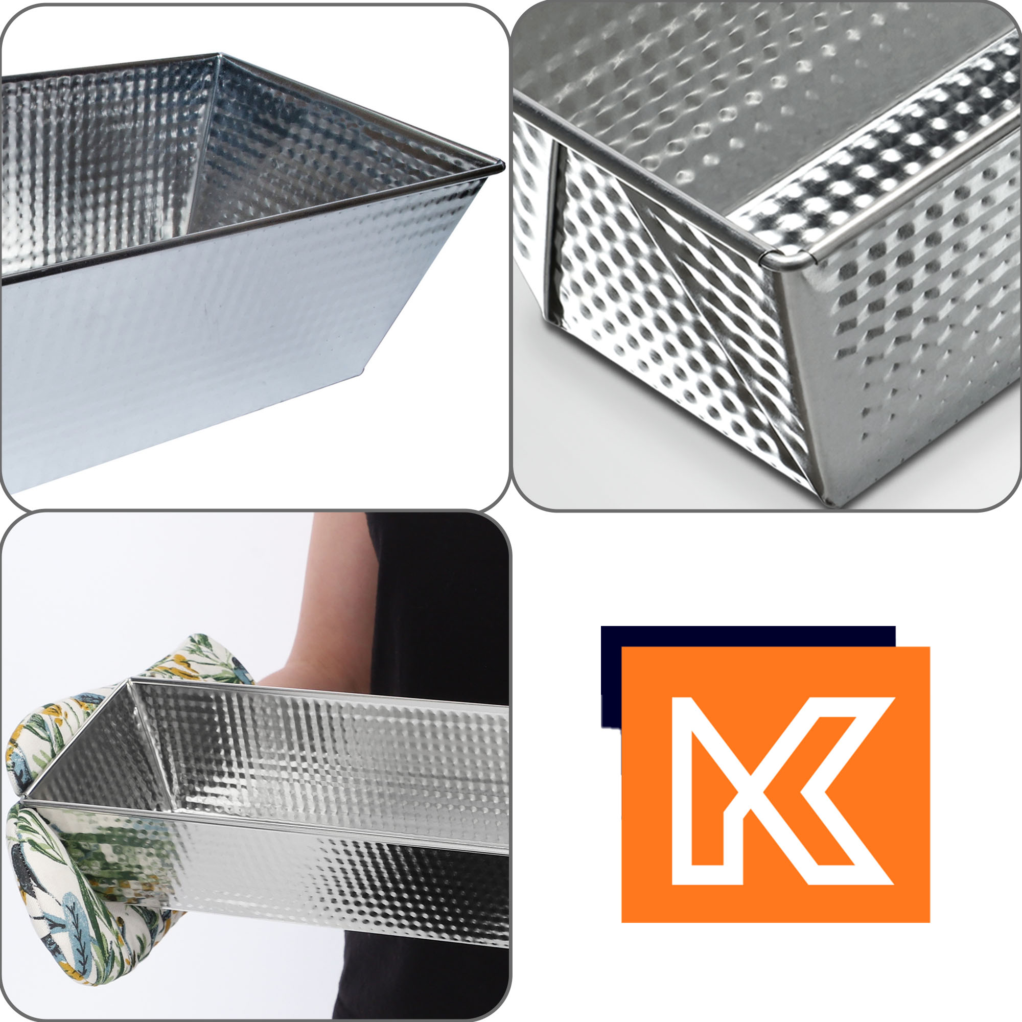 Zestaw keksówek kopertowych 20 + 25 + 30 + 35 cm, srebrna