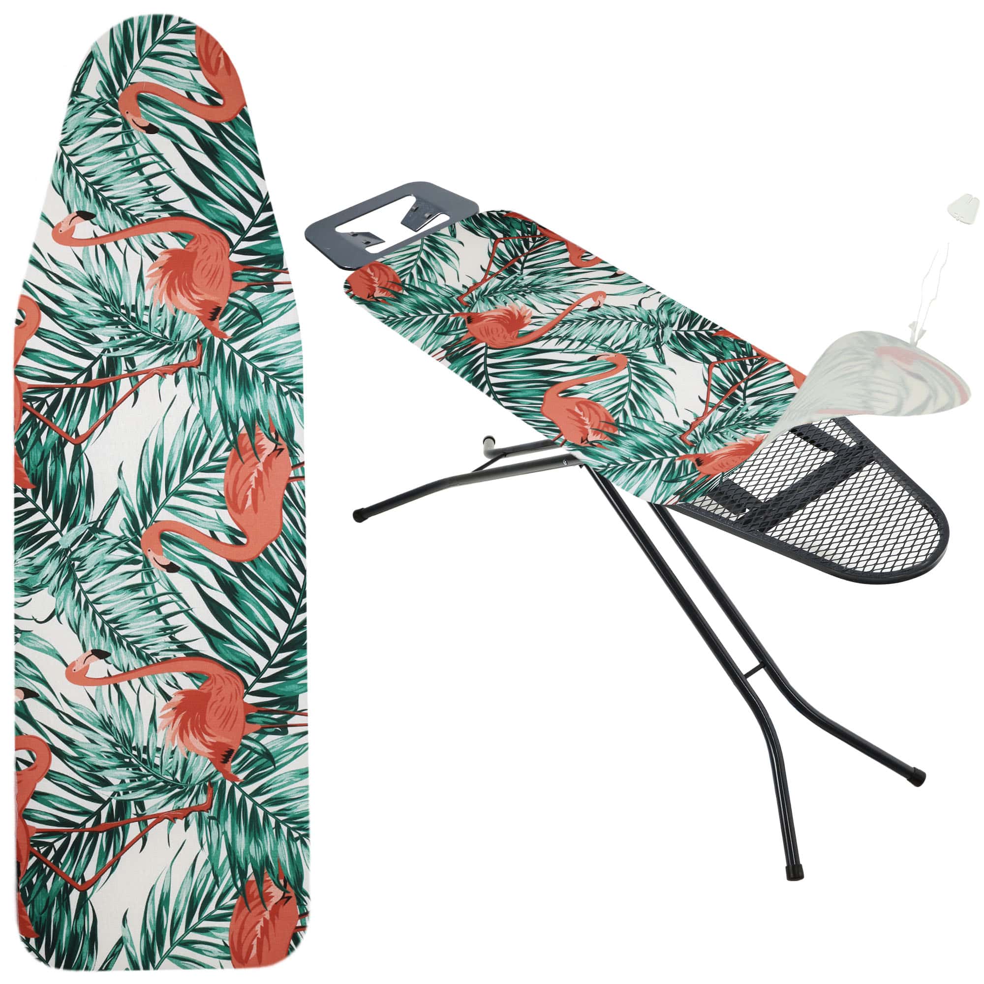 Pokrowiec na deskę do prasowania 132x48cm naciągany Tena flamingi