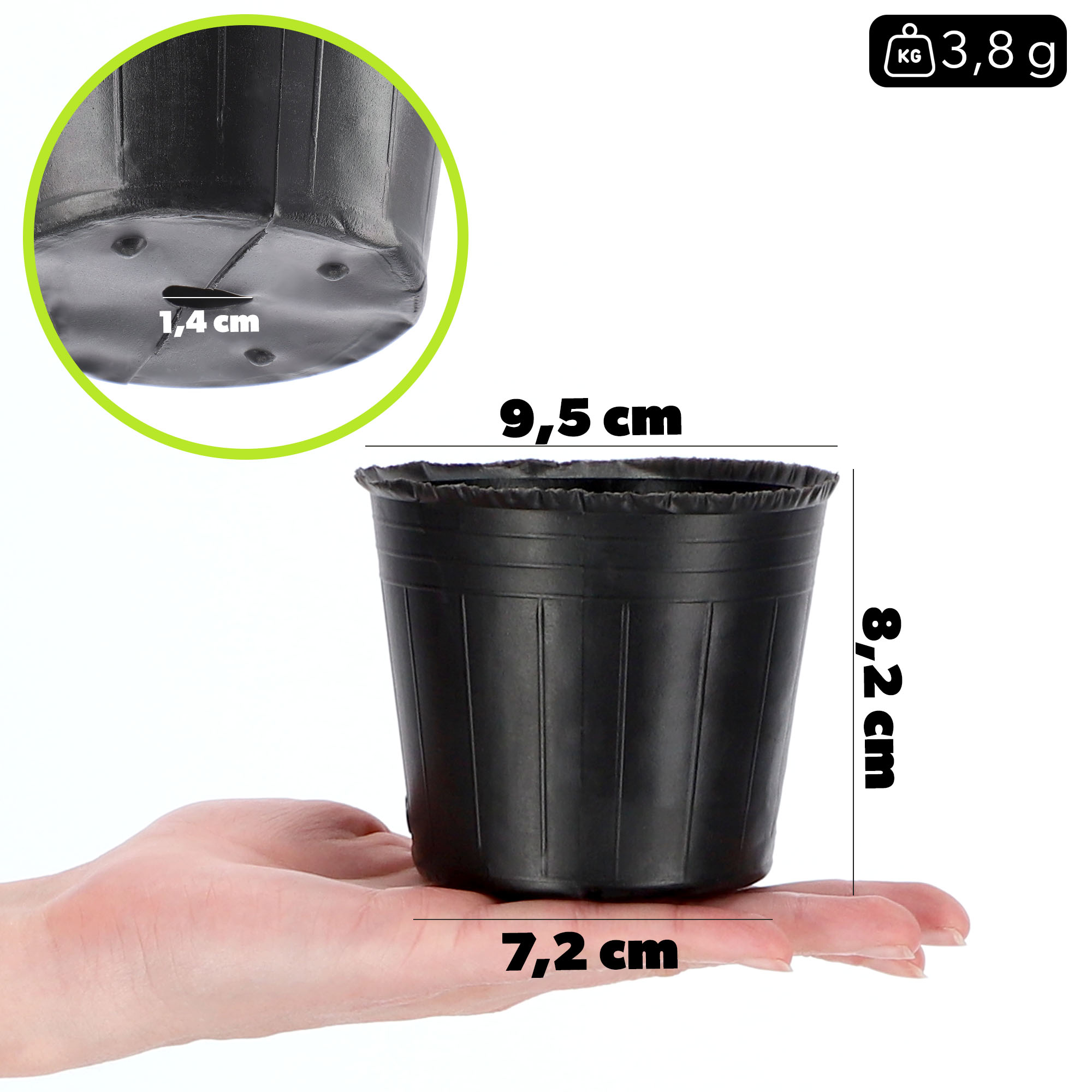 Doniczki rozsadowe okrągłe Corse 9 cm, 100 szt.