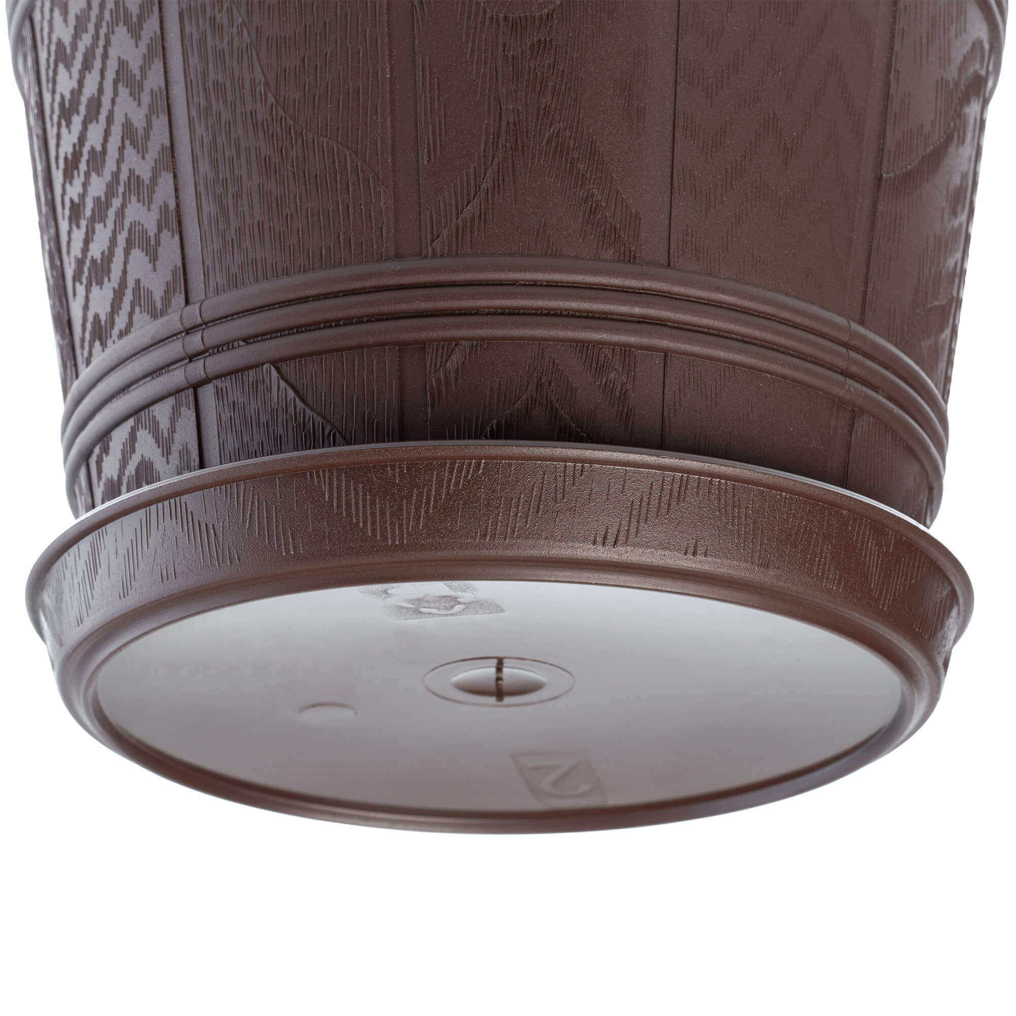 Doniczka drewnopodobna z podstawką Pula 19 cm, brązowa