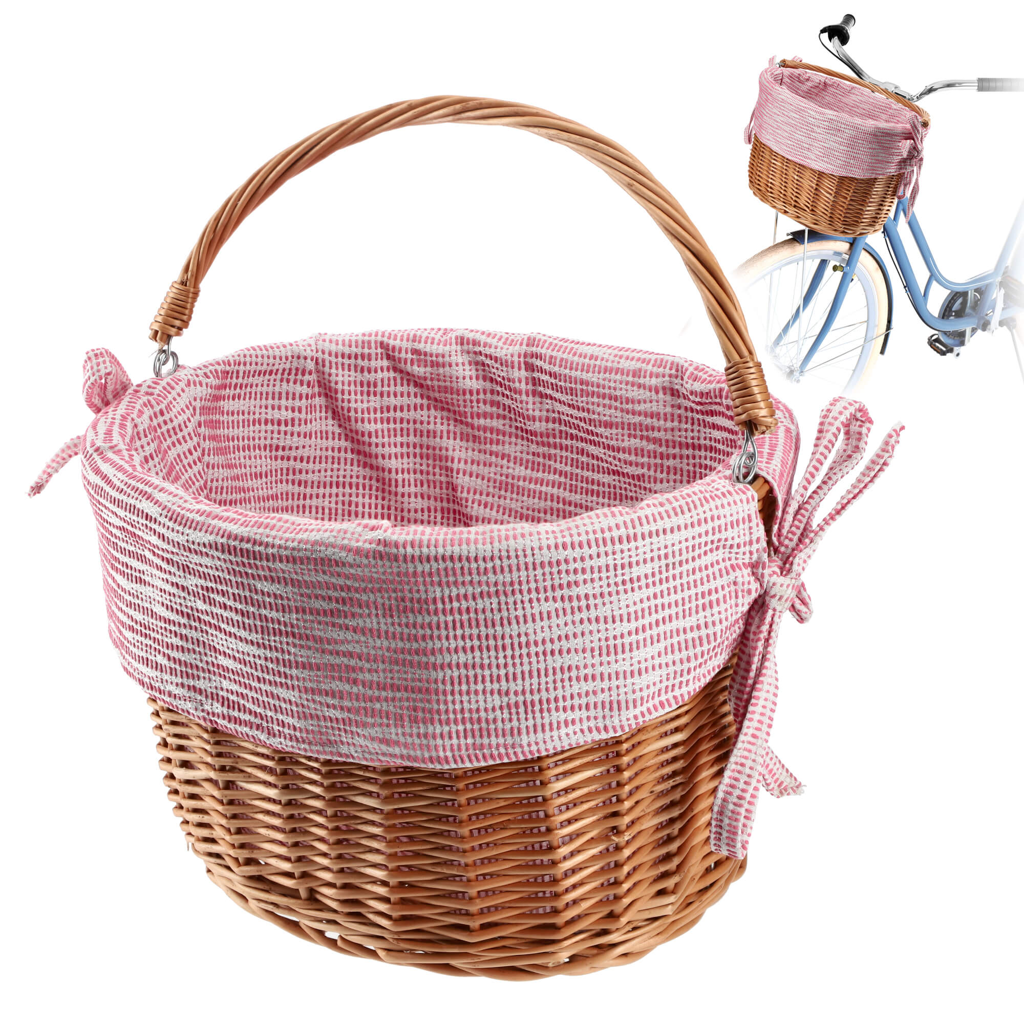 Kosz rowerowy Iseo 50 x 29 cm, różowy