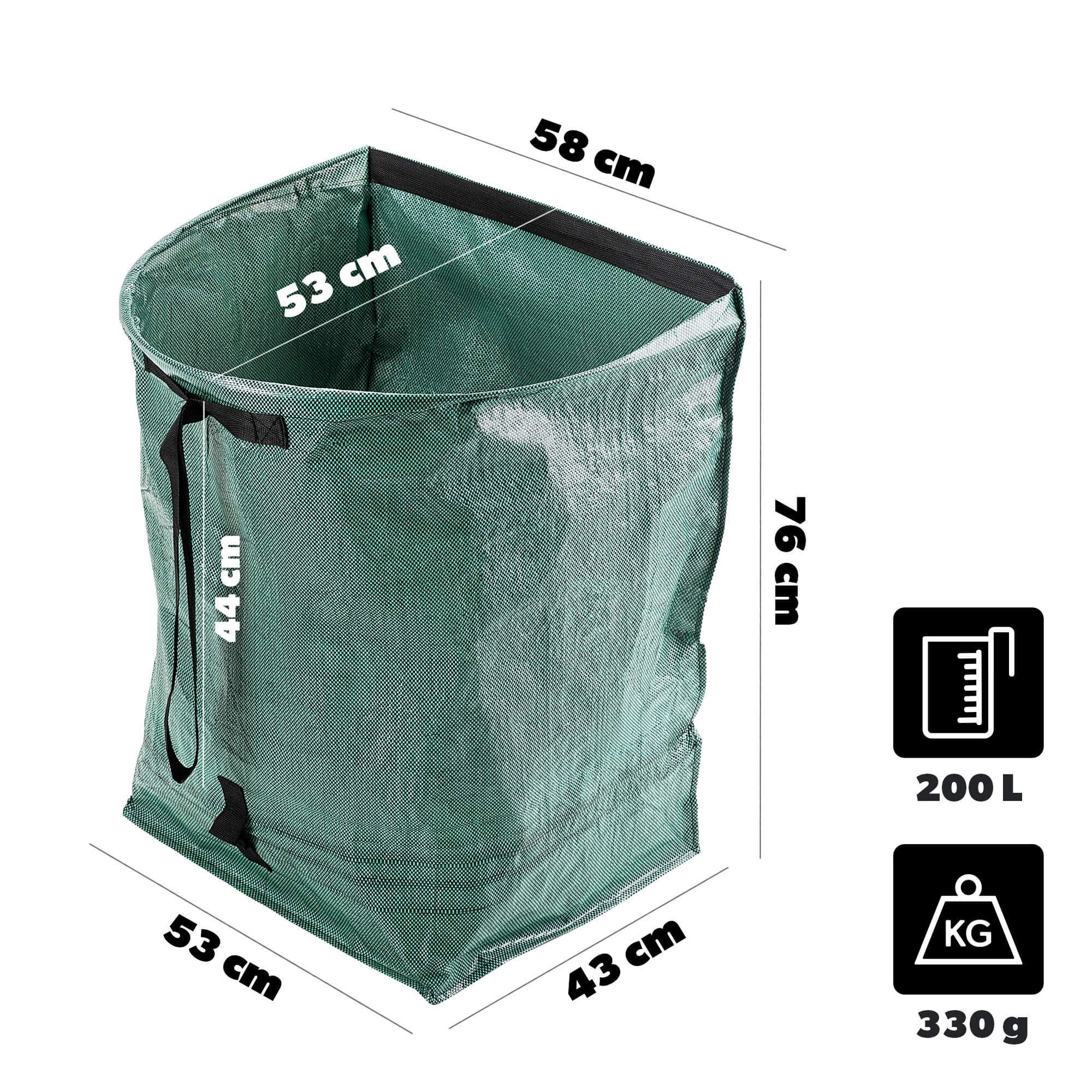 Składany kosz ogrodowy Montbard 200L zielony