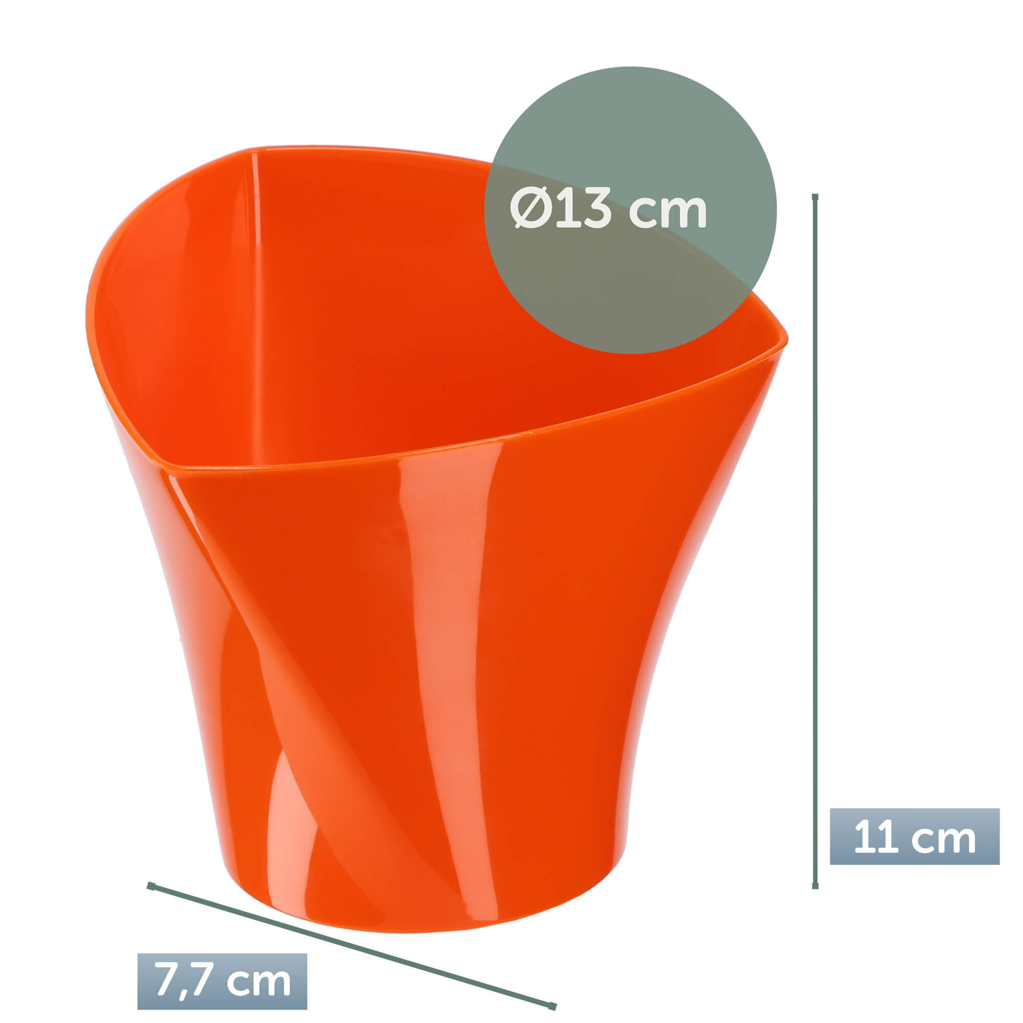 Doniczka na kwiaty Sisco 13 cm, pomarańczowa