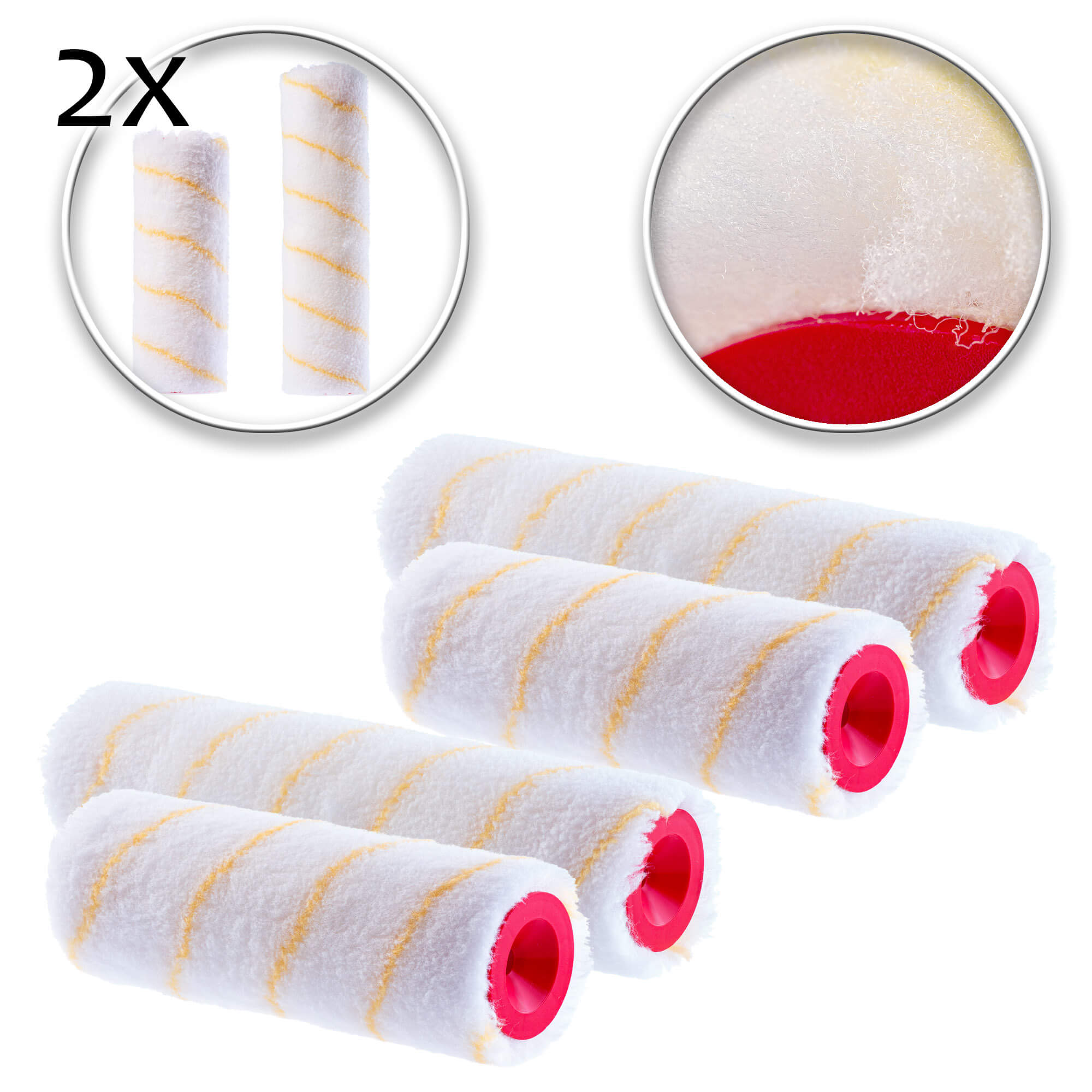 Wałki malarskie Paxson w żółte paski 20 + 25 cm x 2 szt.