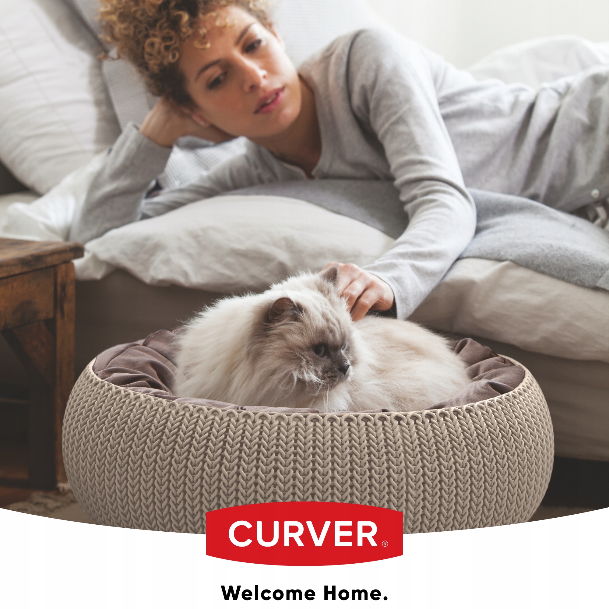 Legowisko dla zwierząt Curver Pet Life, kremowe