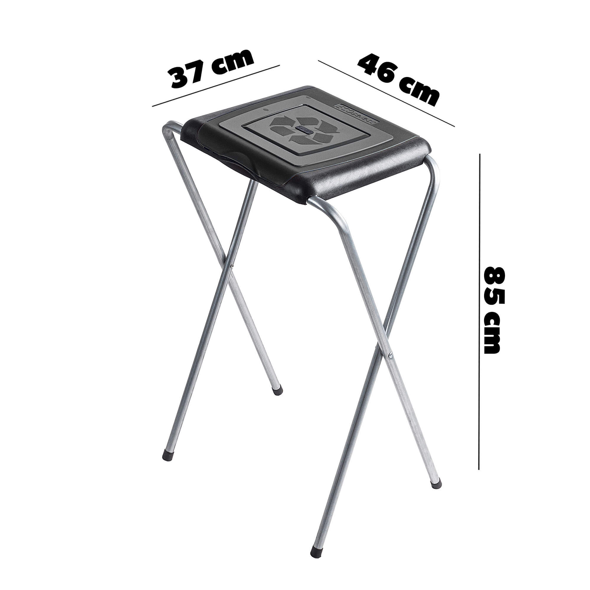 Stojak pojedynczy do segregacji odpadów Amal, czarny