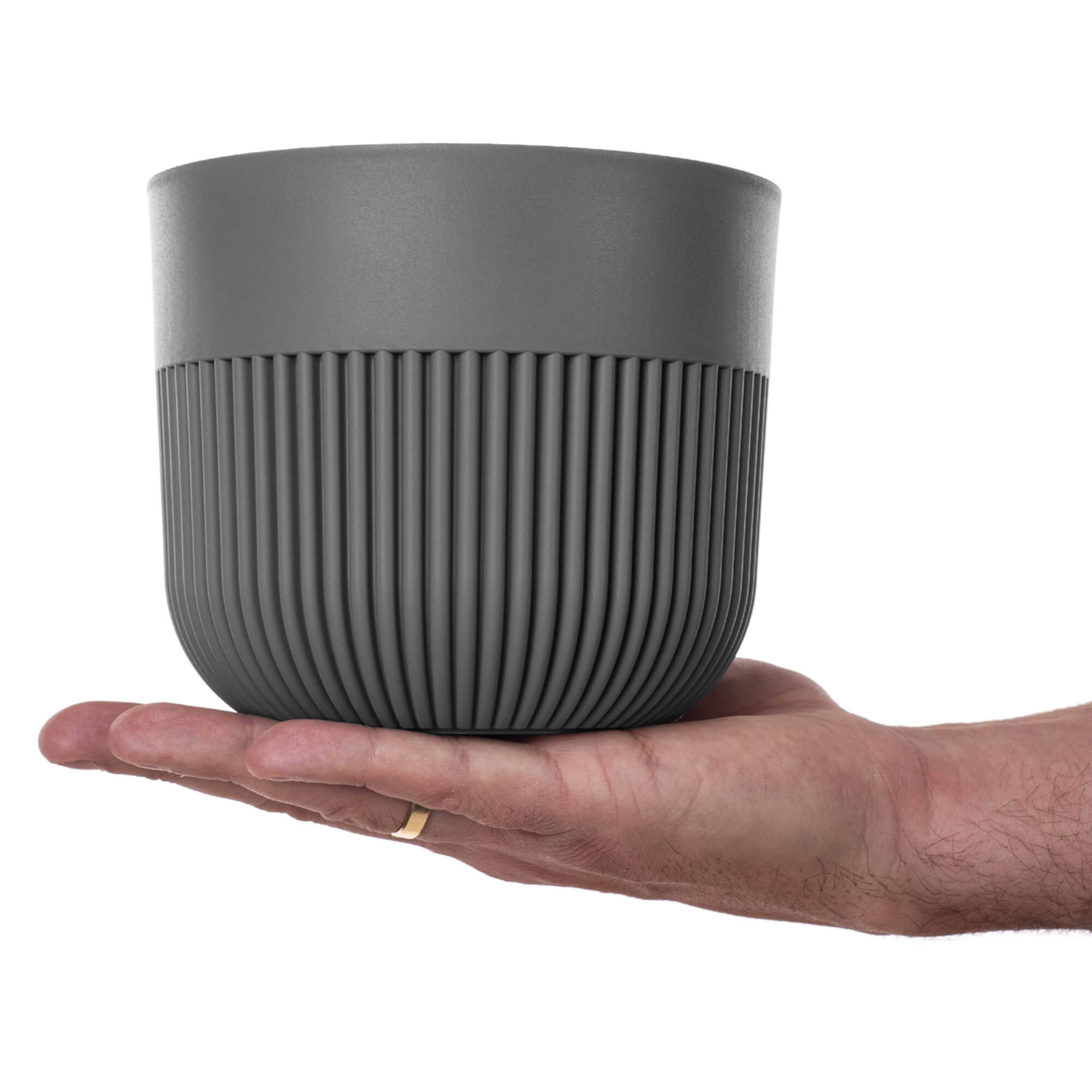 Doniczka osłonka Ornon 13 cm ciemny szary