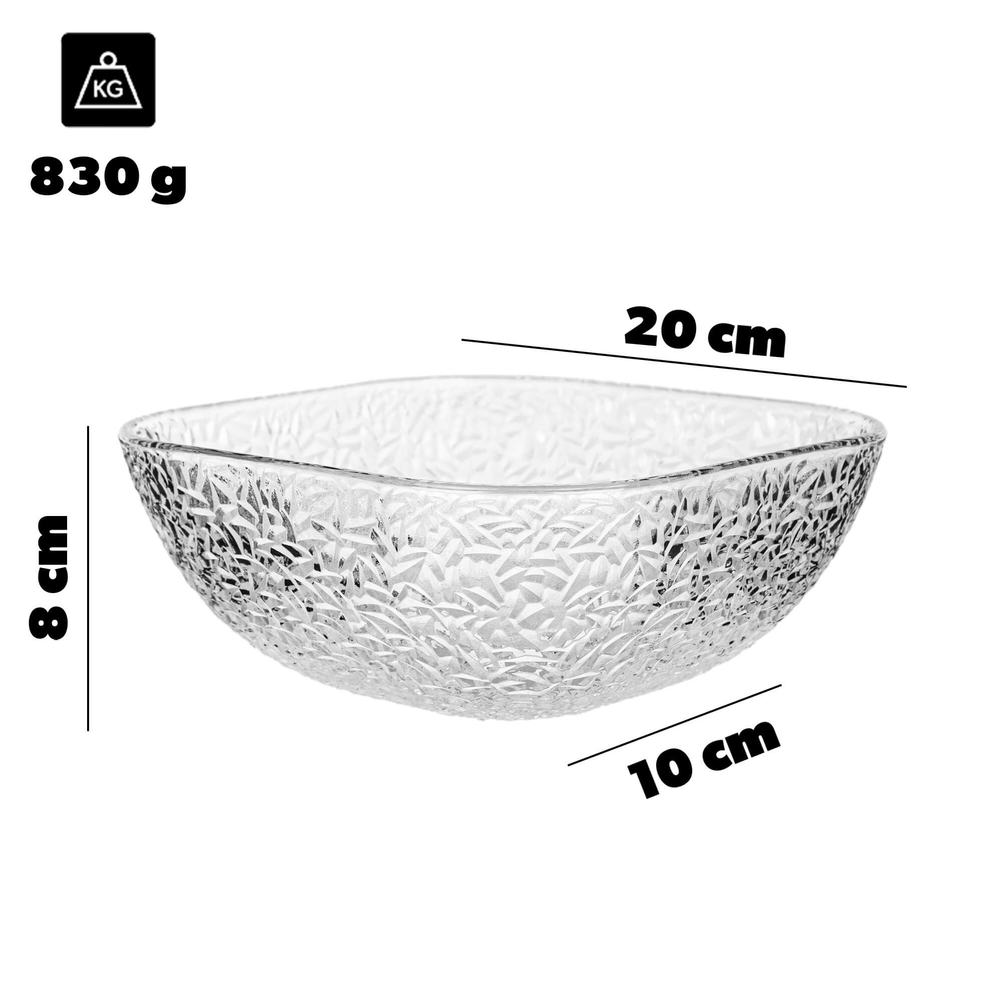 Salaterka szklana Venosa 20 cm wzór lód 1 szt.