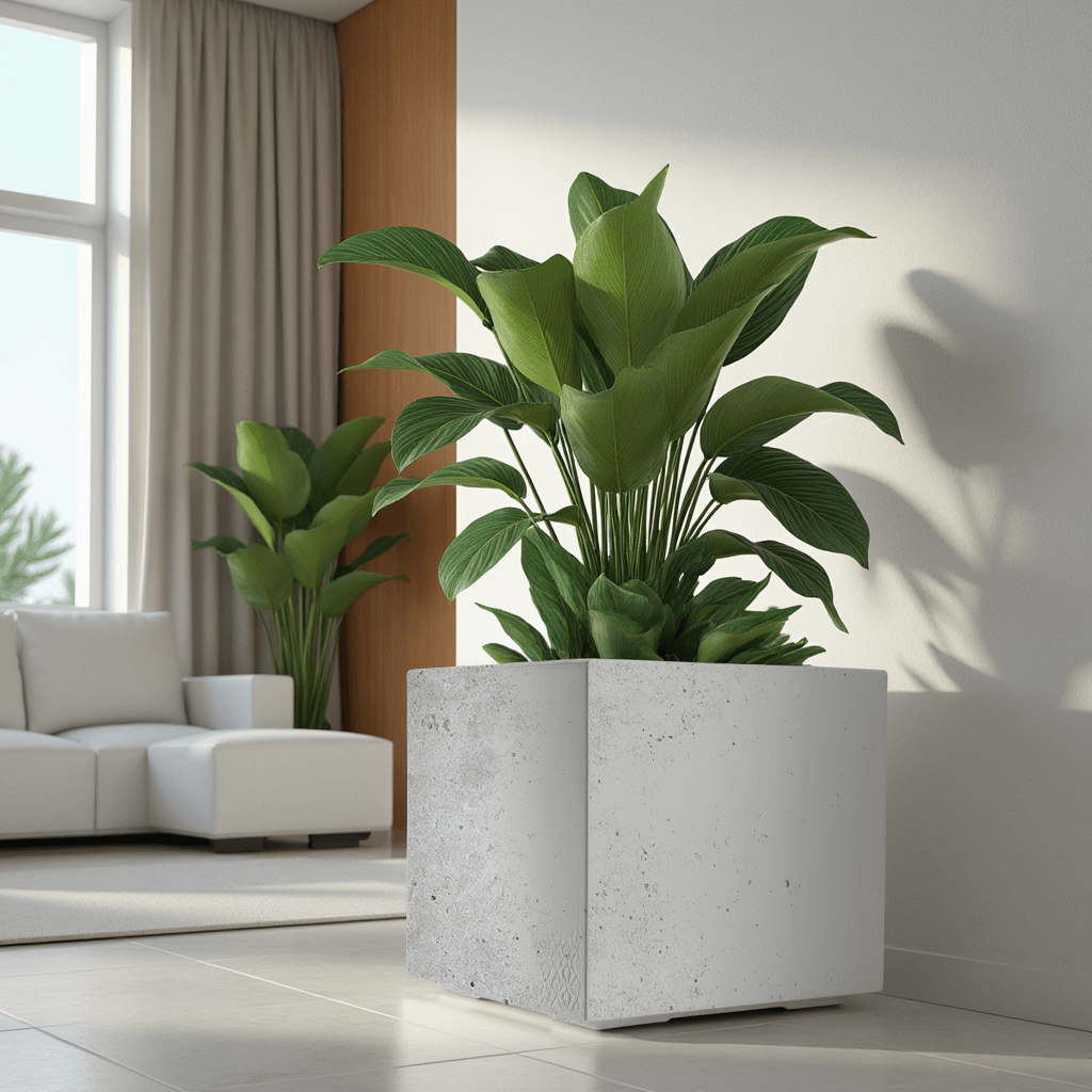 Donica na kółkach Sore 40cm szary beton