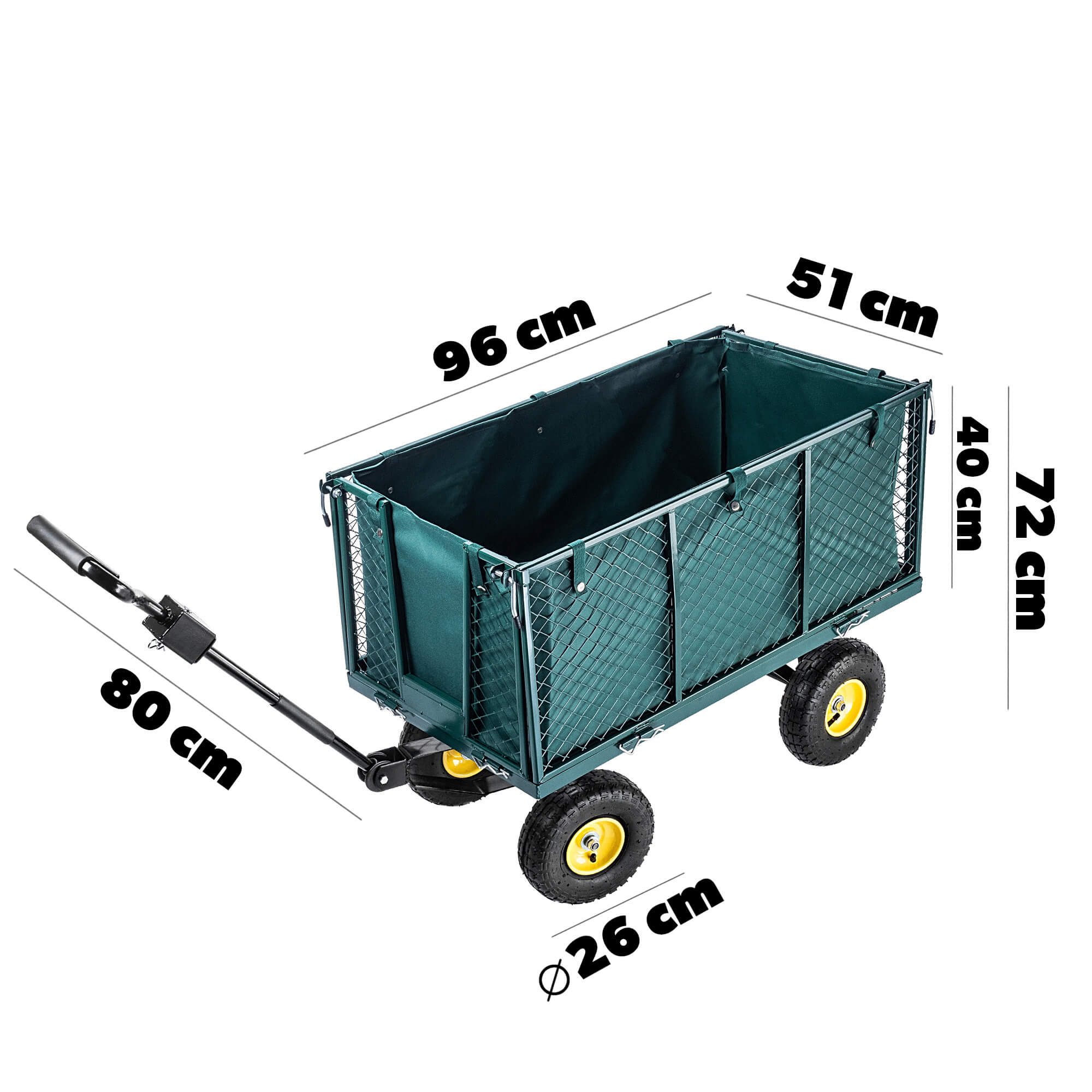 Wózek ogrodowy transportowy Bodo 450kg zielony