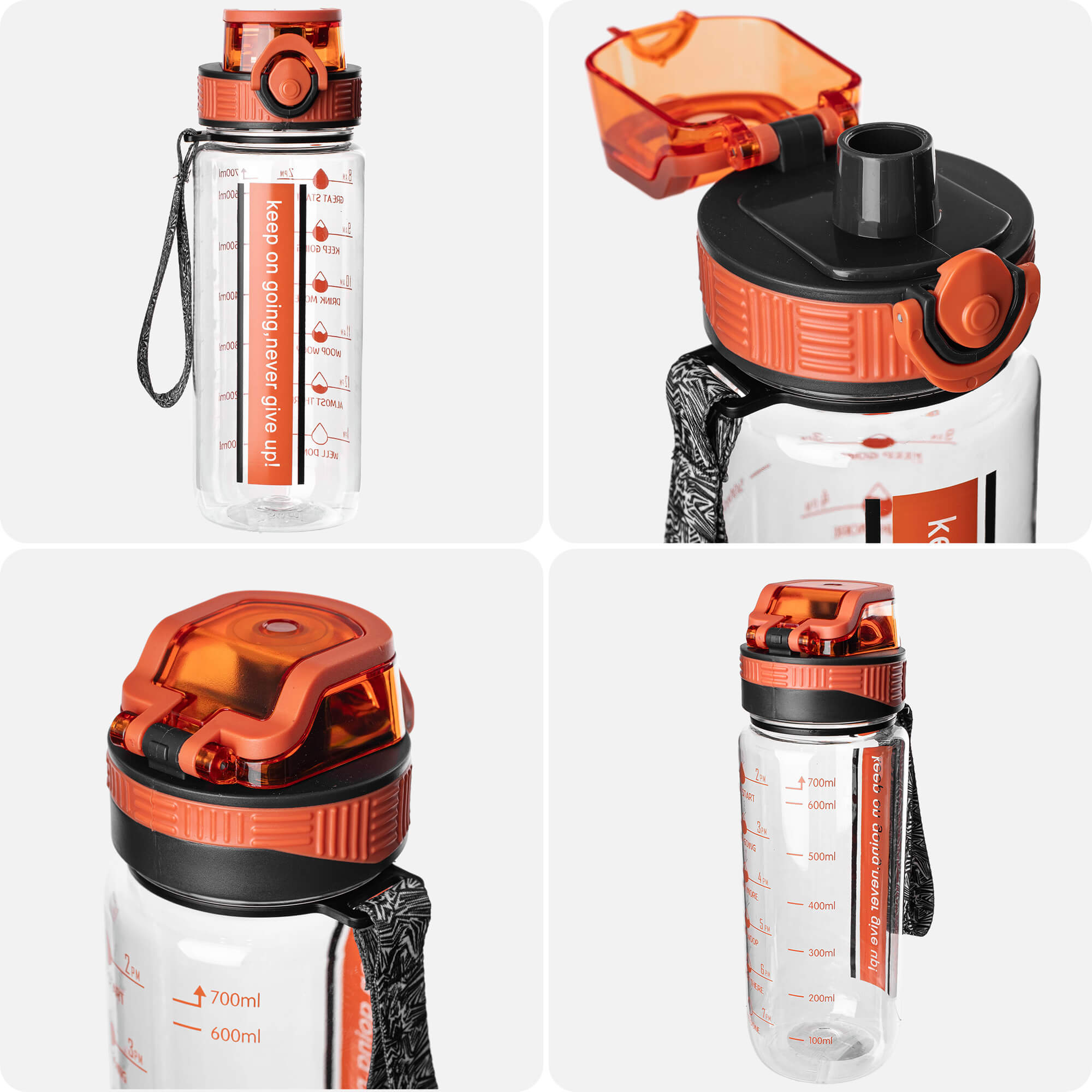 Butelka tritanowa na wodę Alpo 750ml bidon pomarańczowy