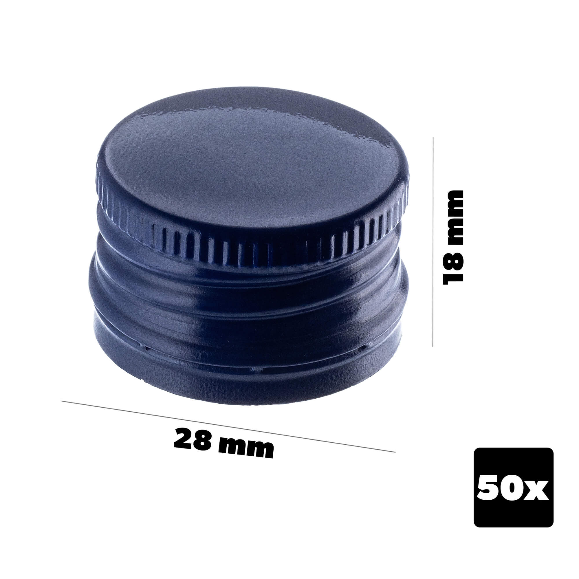 Aluminiowa zakrętka do butelek Annot fi 28mm granatowa 50 szt.