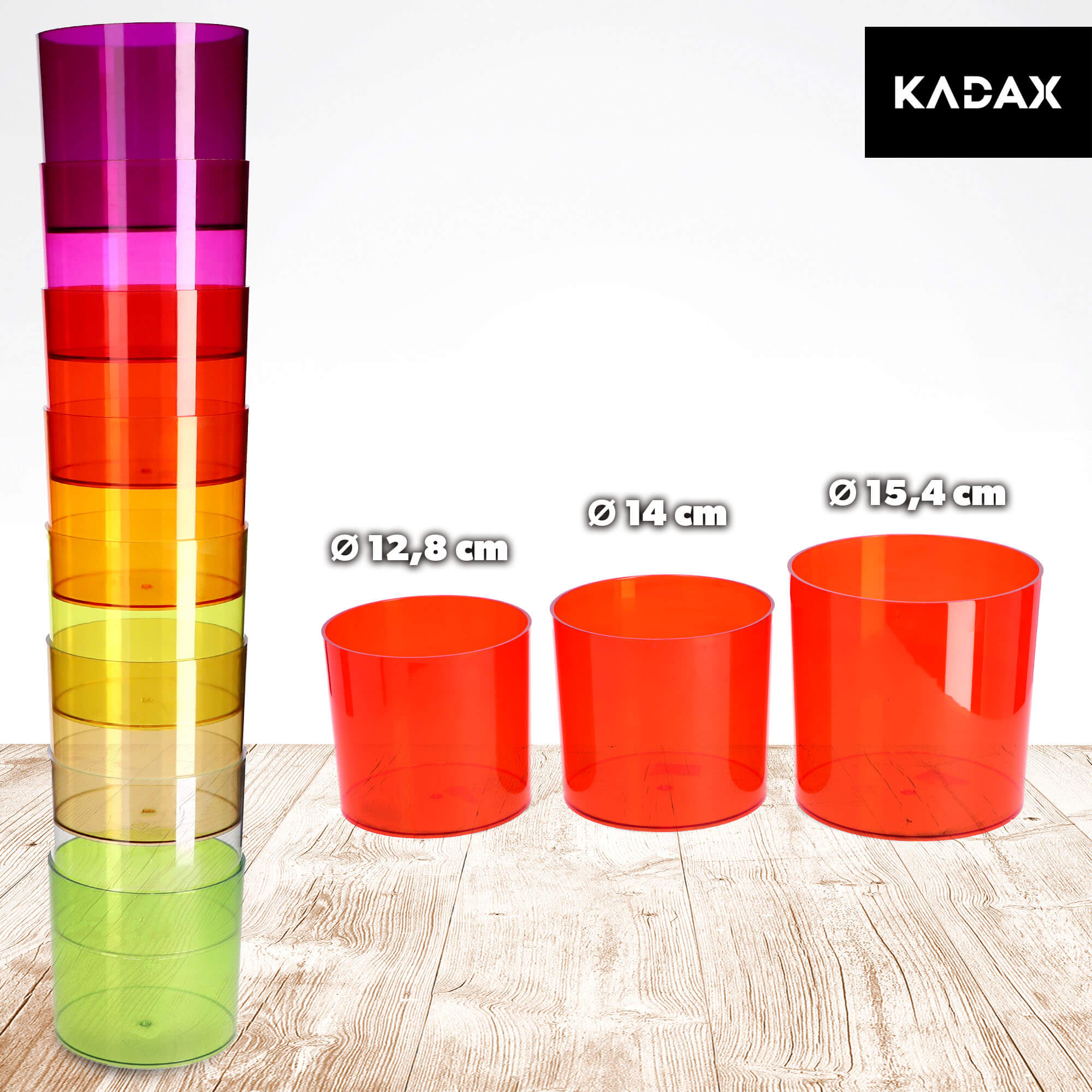 Doniczka na kwiaty okrągła Figari 14 cm, czerwona