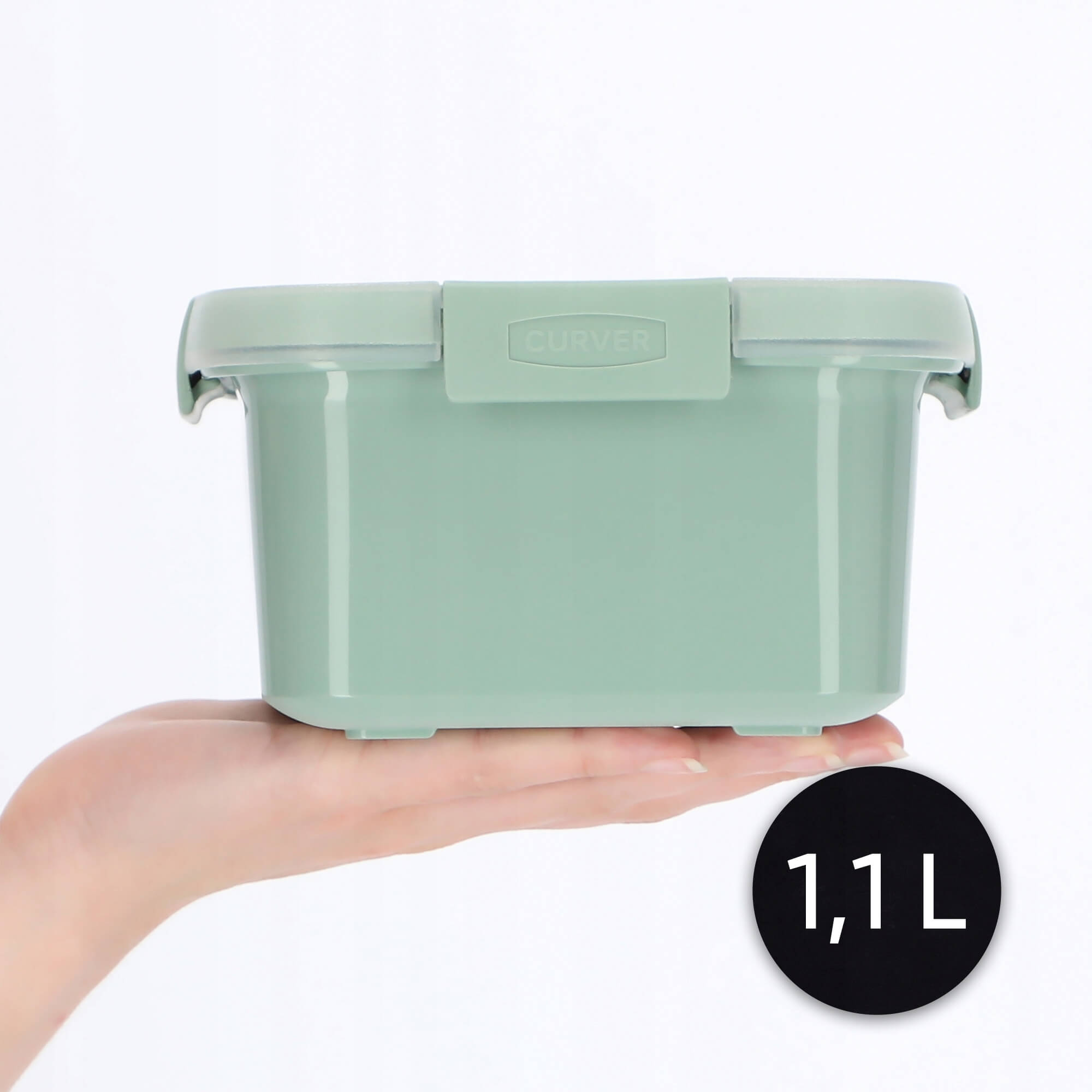 Pojemnik na żywność kwadratowy 1.1L To Go Lunch Kit, zielony