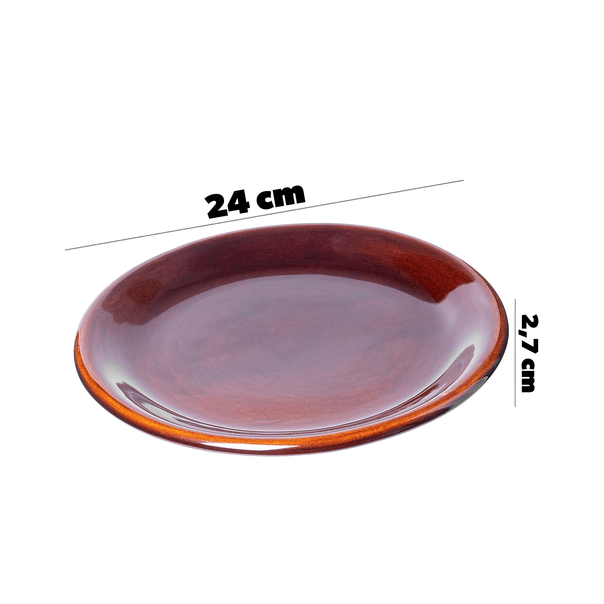 Talerz kamionkowy płytki Olympia 24 cm, 4 szt.