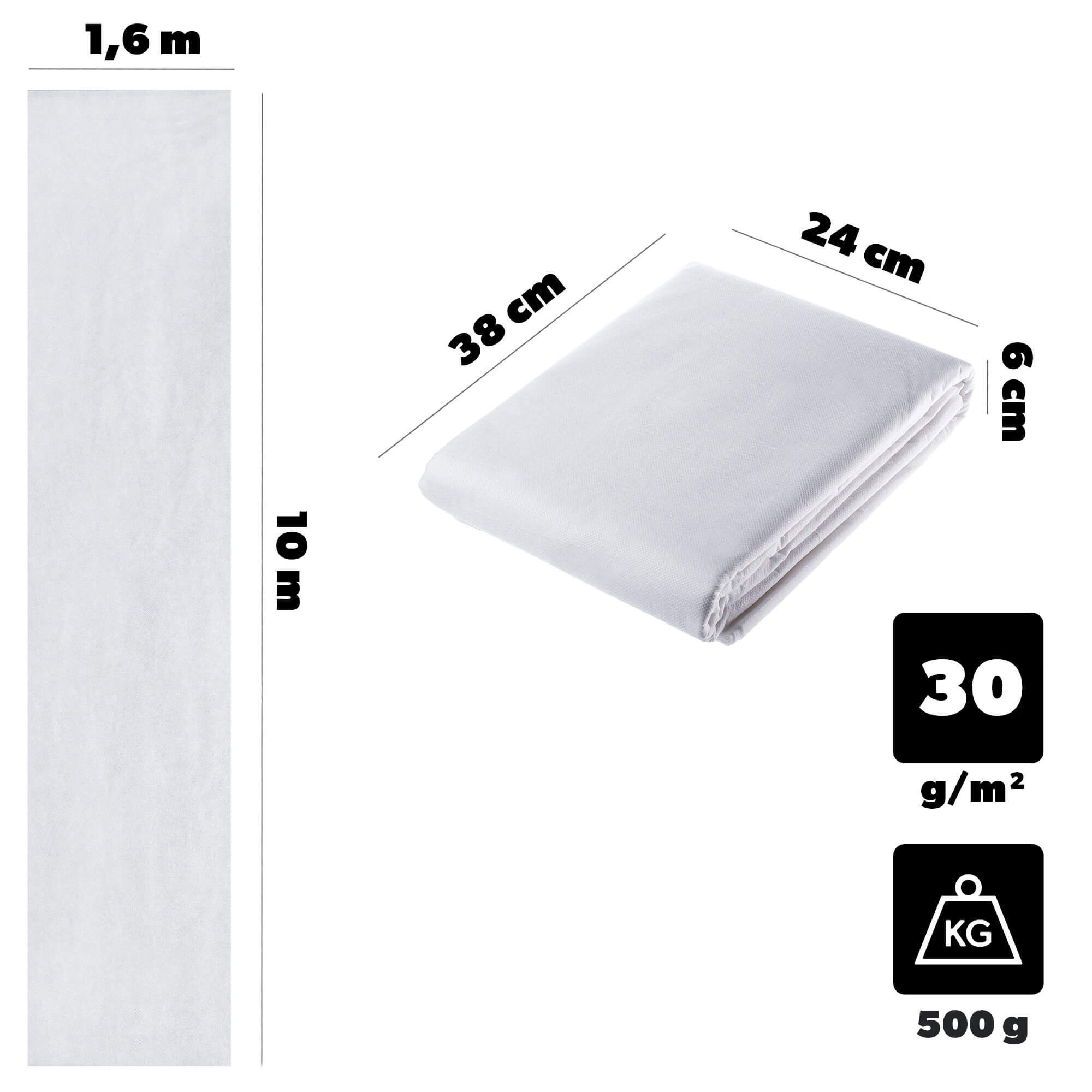 Agrowłóknina ogrodowa Cravant zimowa 1.6 x 10 m 30 g/m² biała