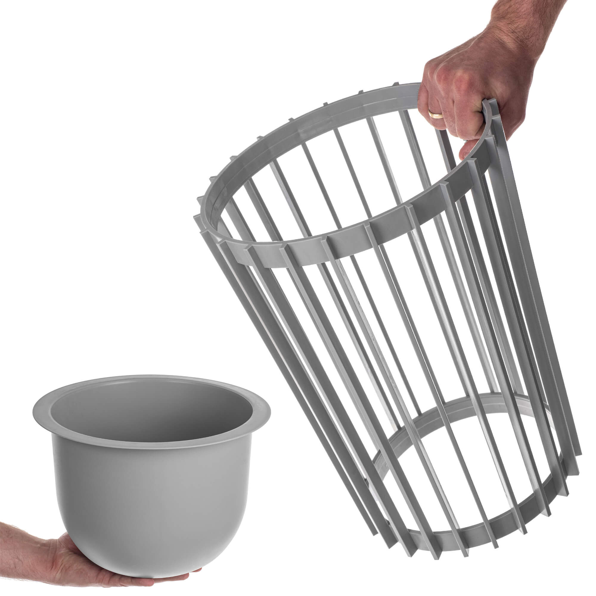 Kwietnik dwustronny Aytre 40 cm platynowy + wkład