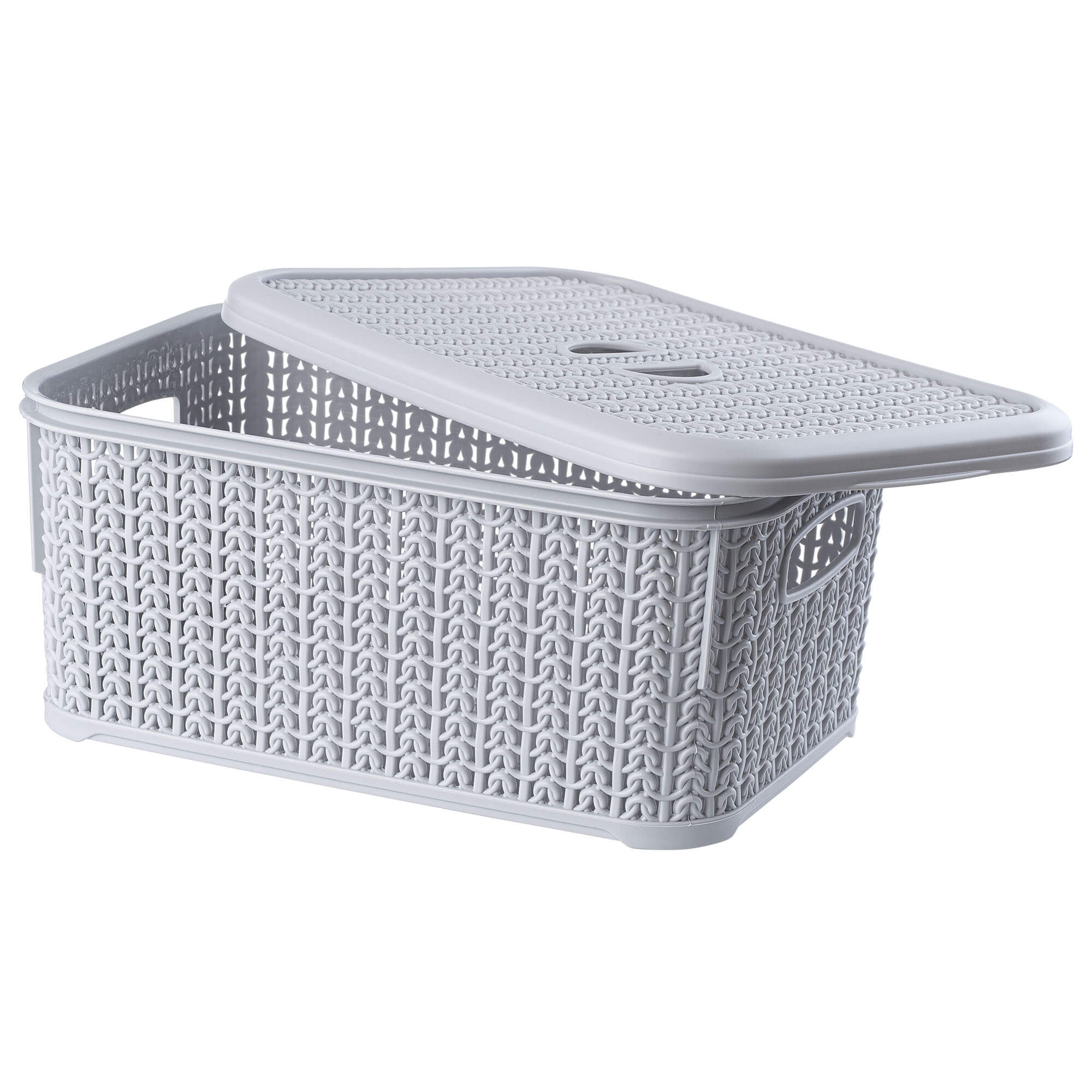 Koszyk z pokrywką 6L, szary