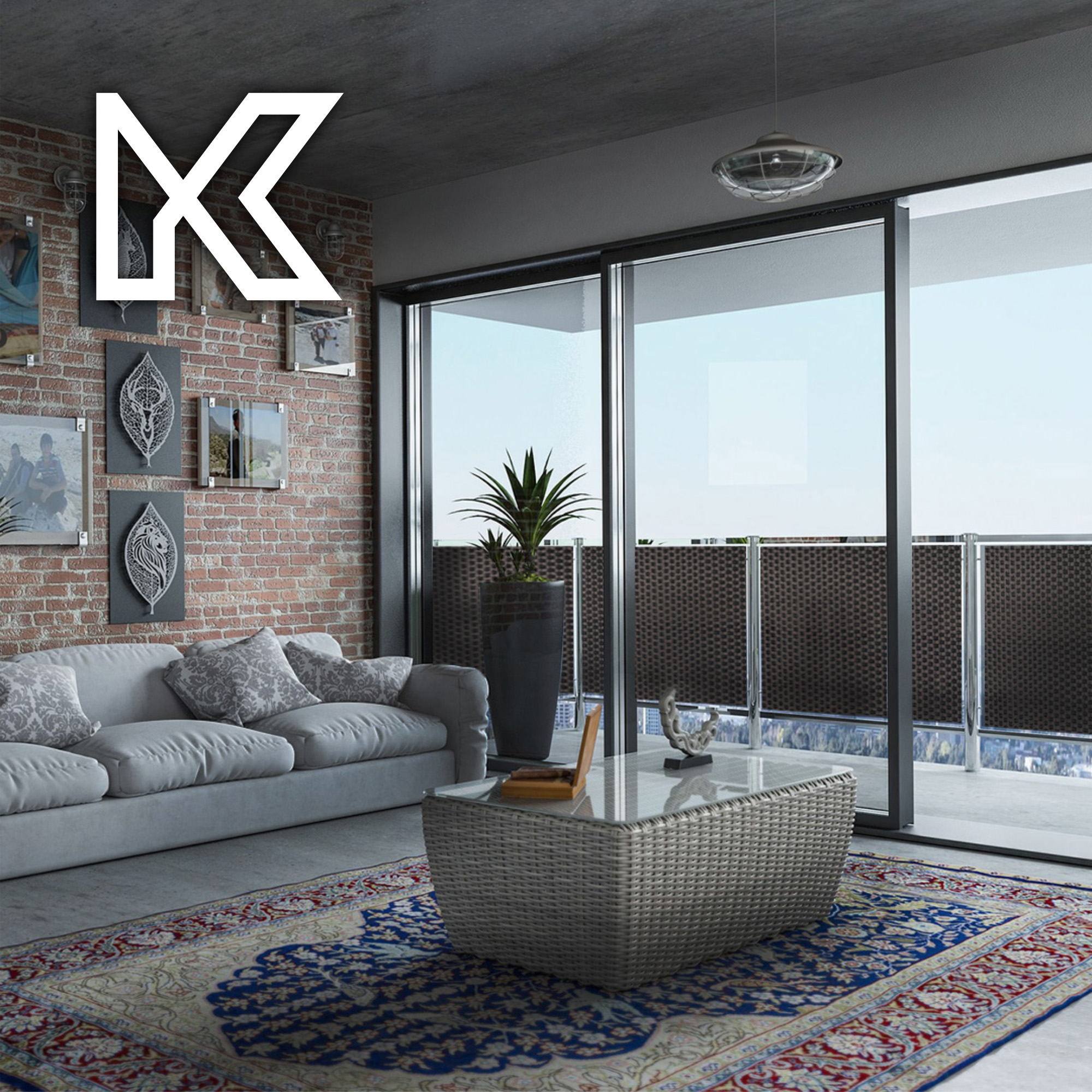 Osłona balkonowa Espa 100 x 100 cm, jasny szary