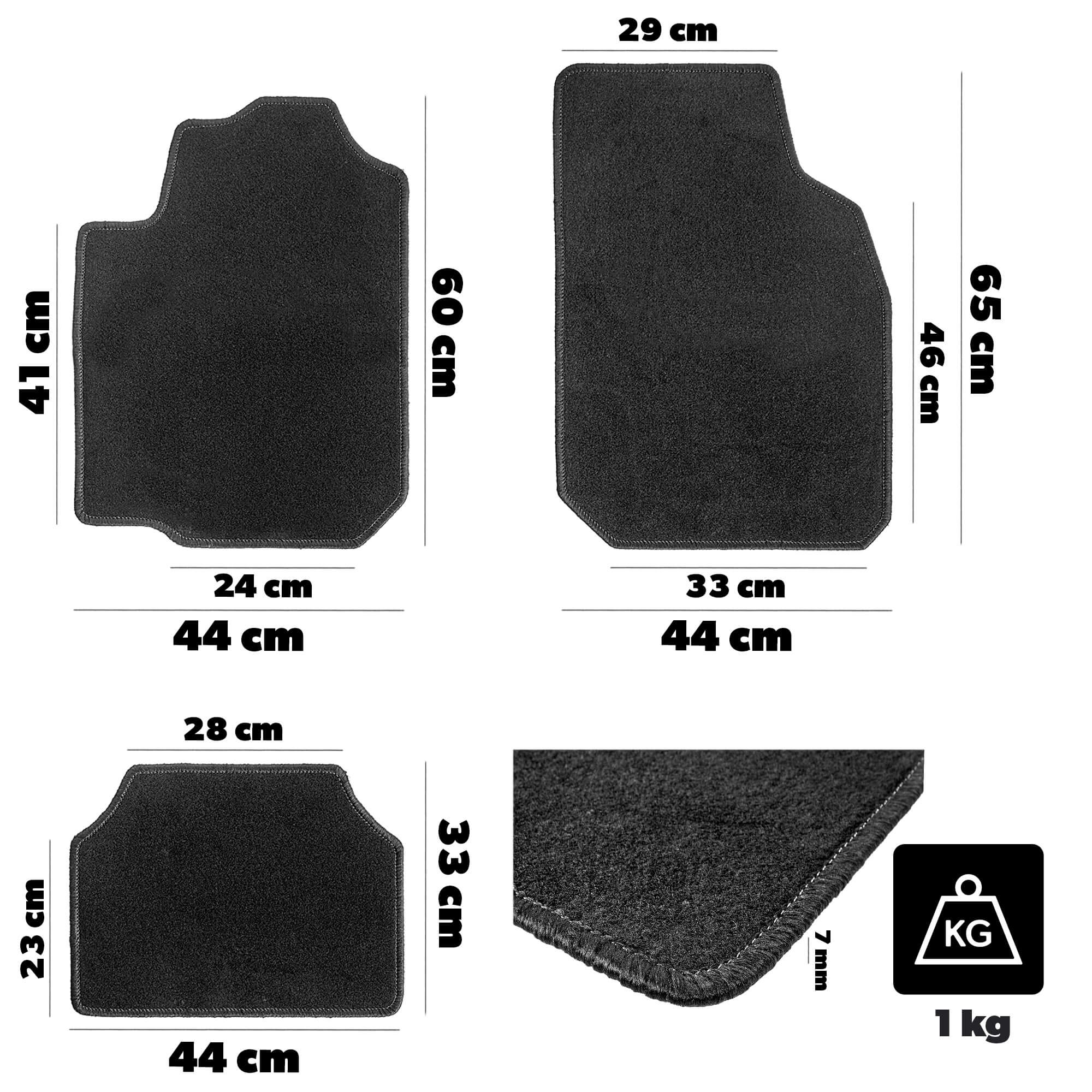 Dywaniki do samochodu Koleso czarne 4szt