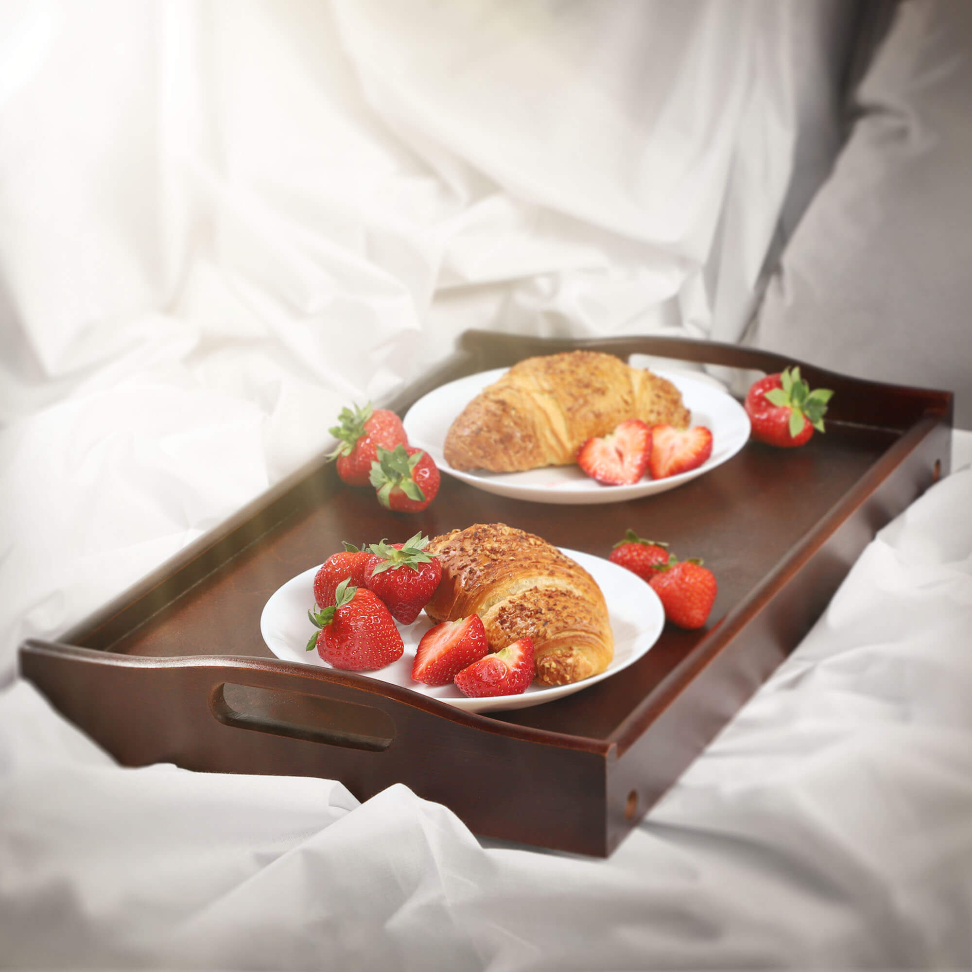 Stolik śniadaniowy Solia, pod laptopa, 50 cm, ciemny brąz