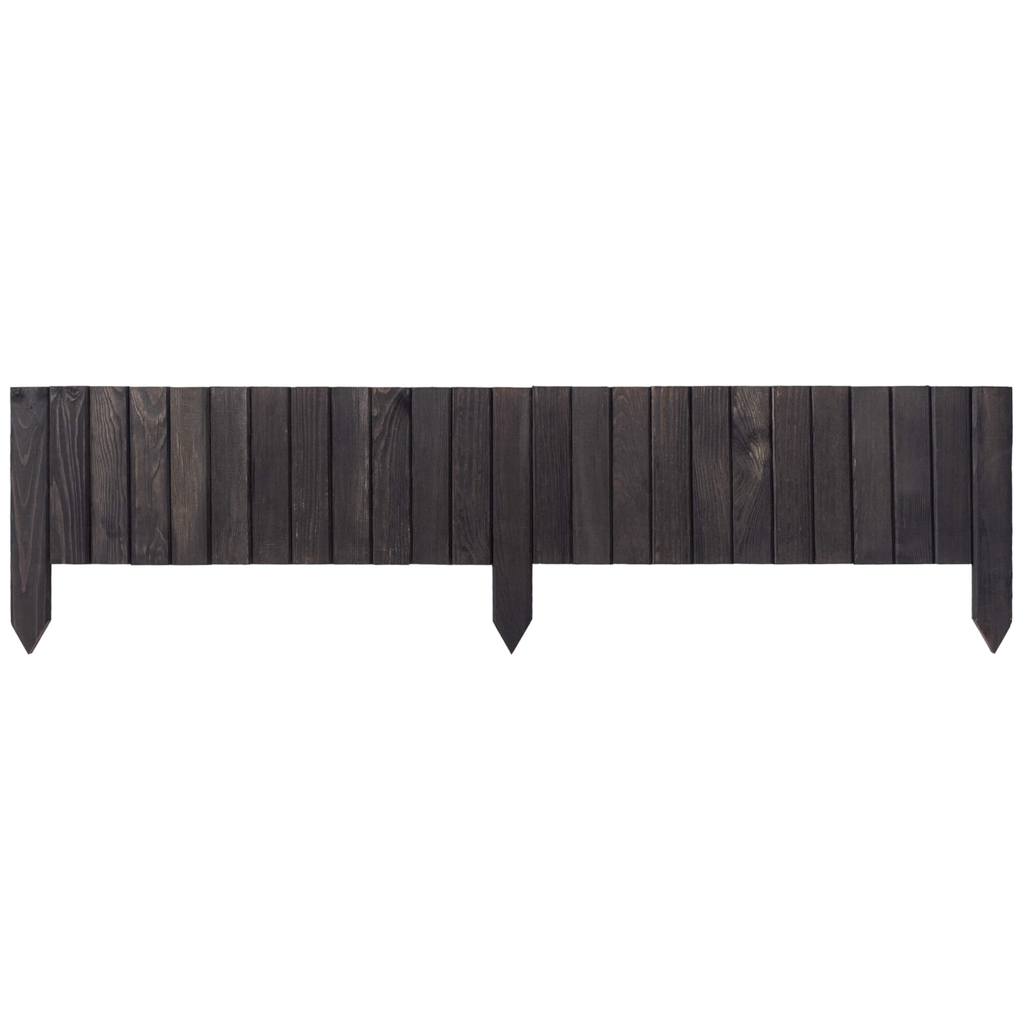 Płotek drewniany rollborder Ansjo obrzeże 115 x 20 cm antracyt