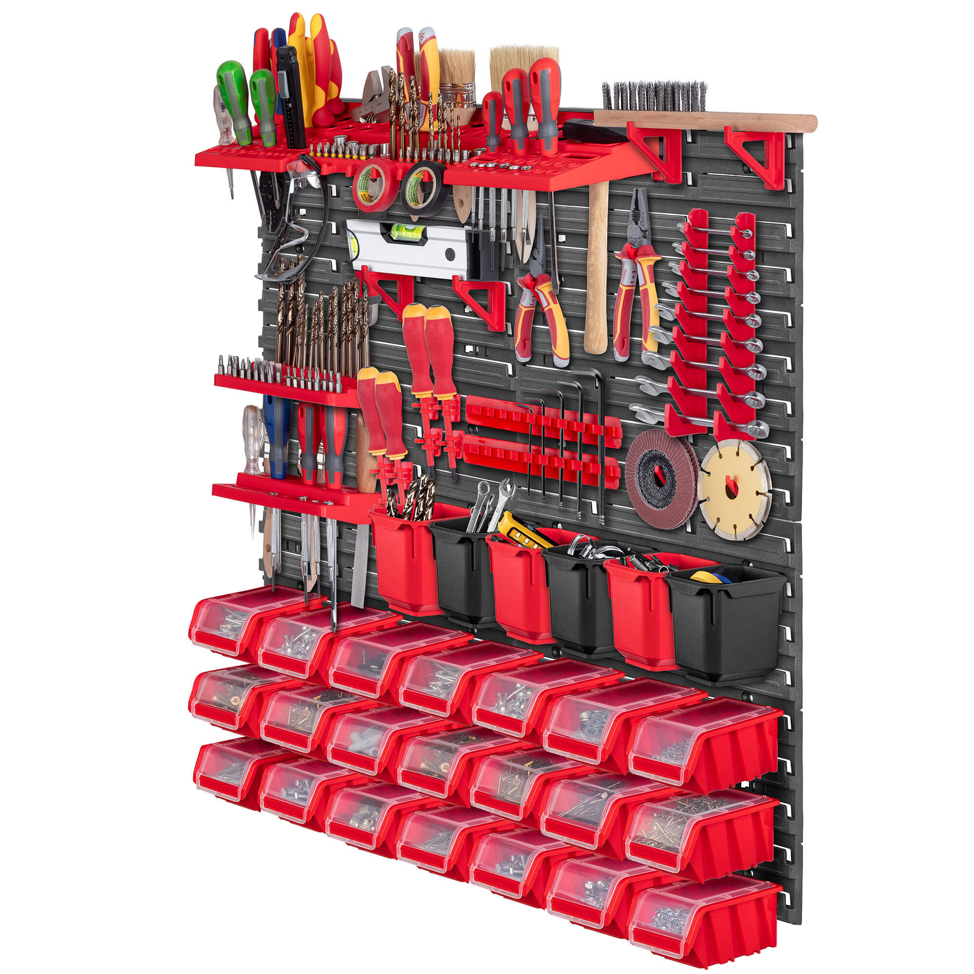 Tablica warsztatowa Lokke 78x78cm 50 elementów czerwona