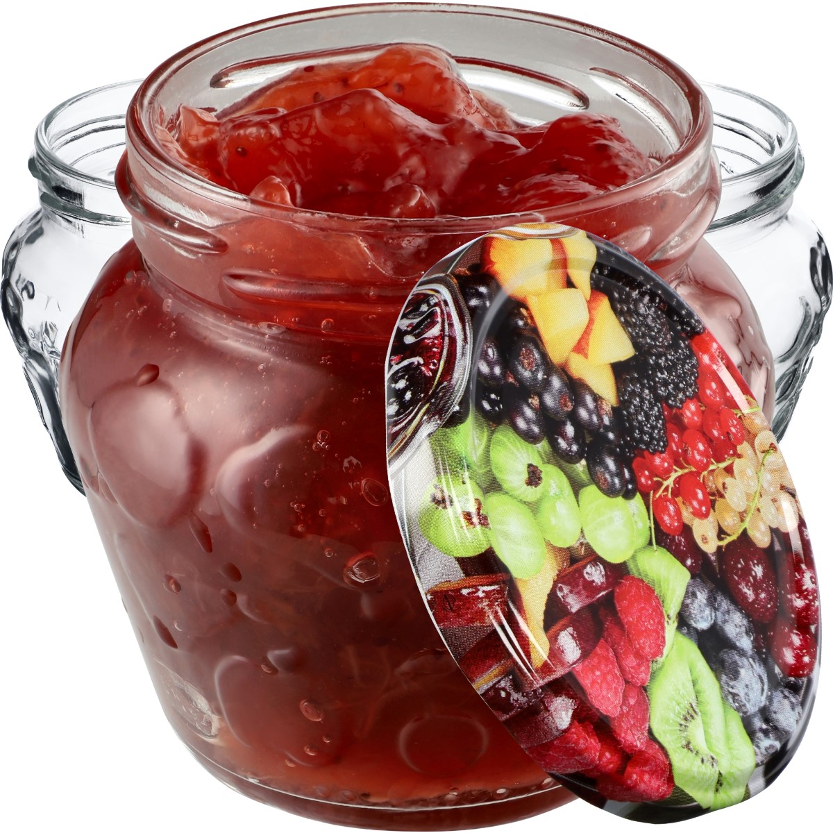 Słoiki Kemi 200ml 20szt 66mm + wieczka "Owoce"