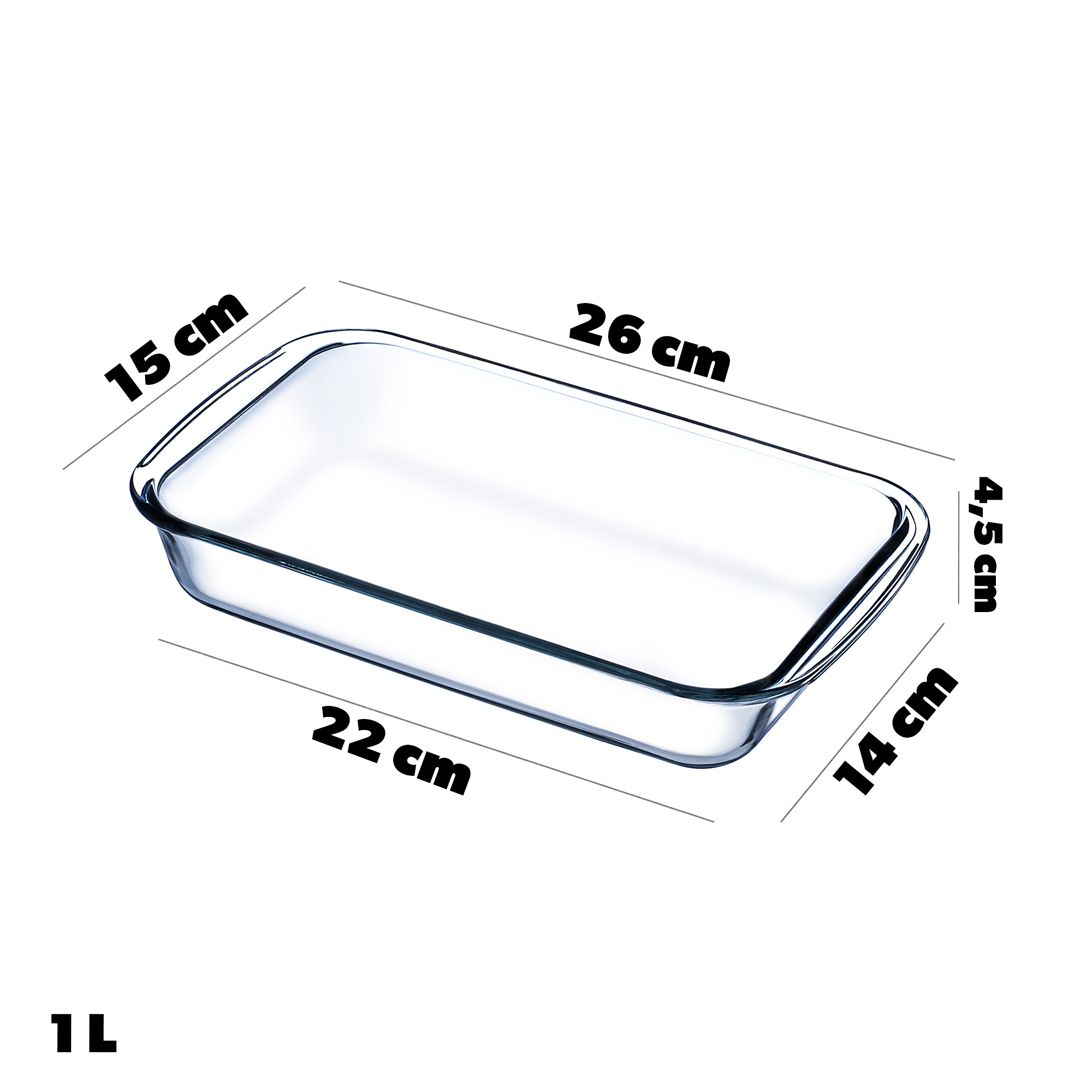 Prostokątne naczynie żaroodporne Crest 1L