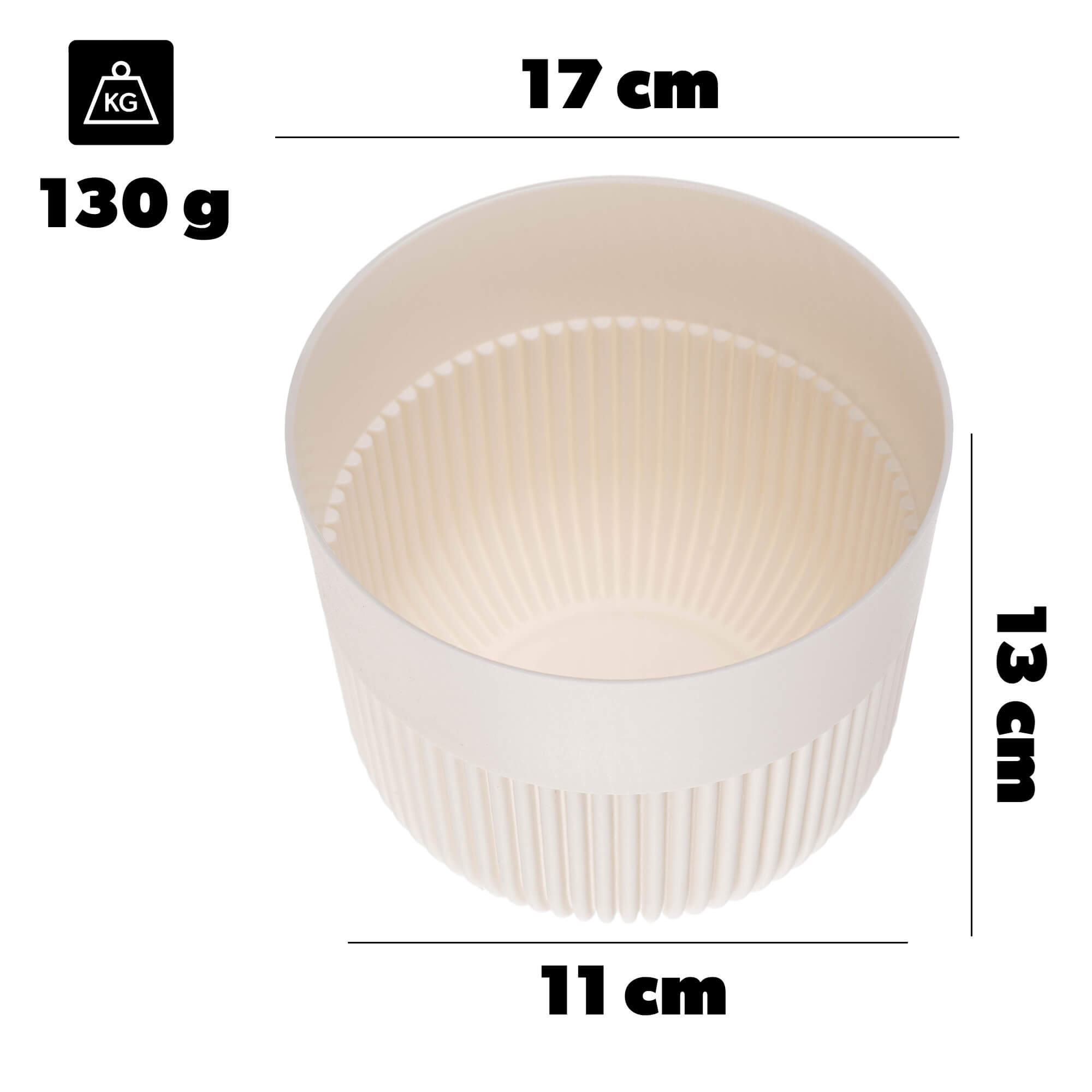 Doniczka osłonka Ornon 17 cm ekri