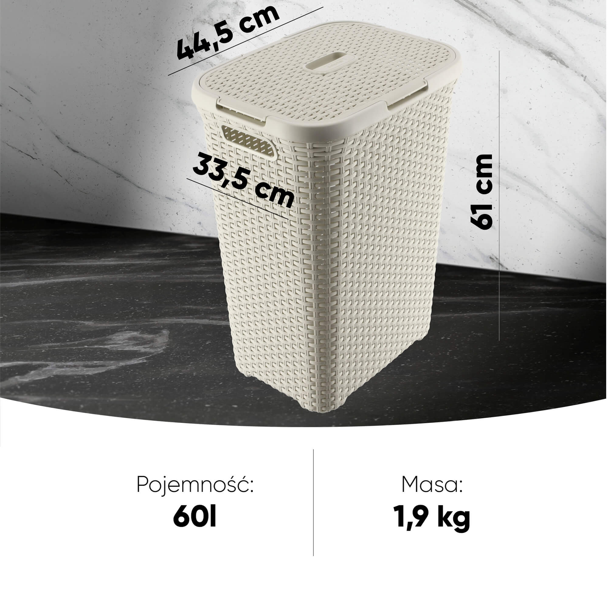 Kosze z pokrywą Curver Natural Style 60L mix kolorów, 2szt.