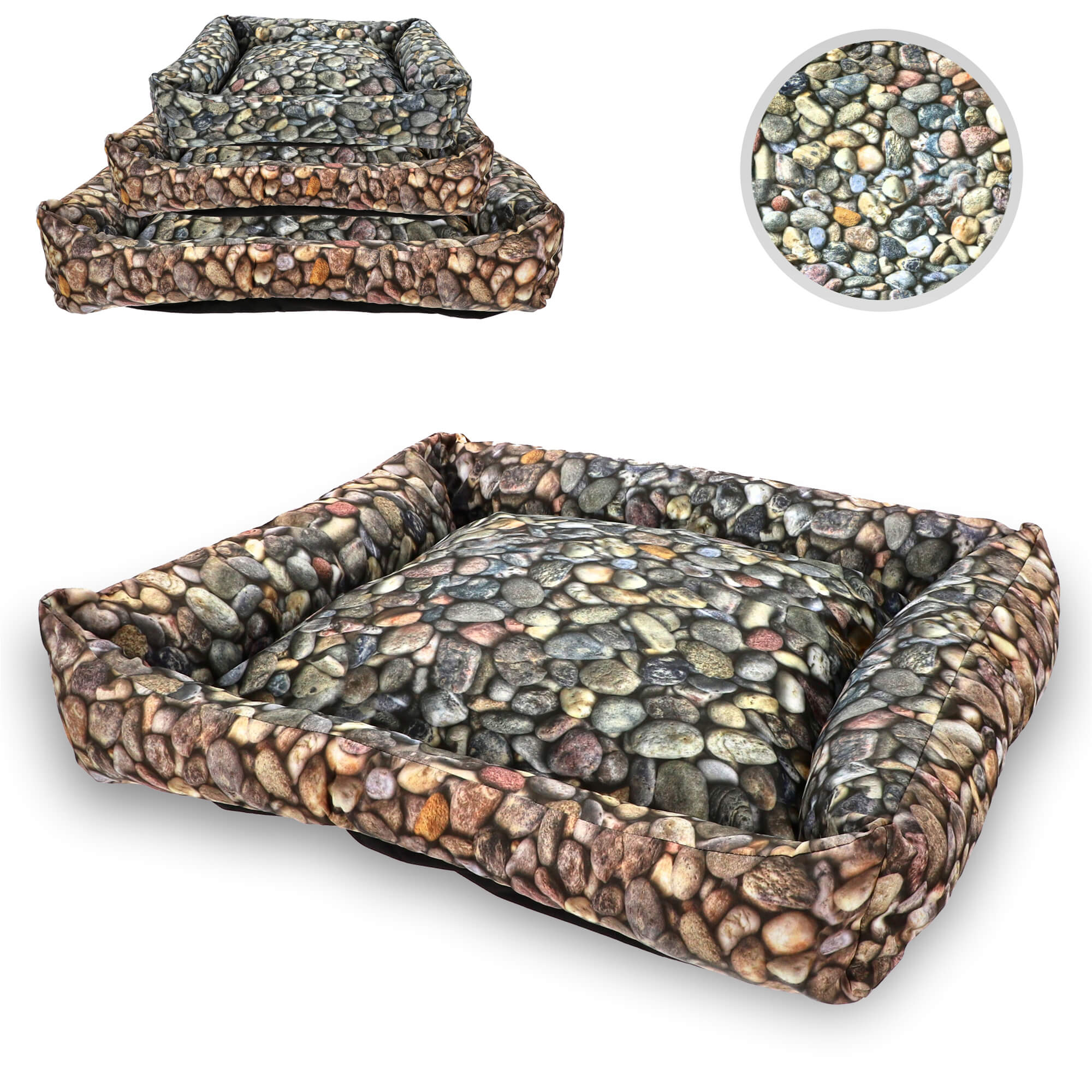 Legowisko dla zwierząt 80 x 70 cm, kamyki