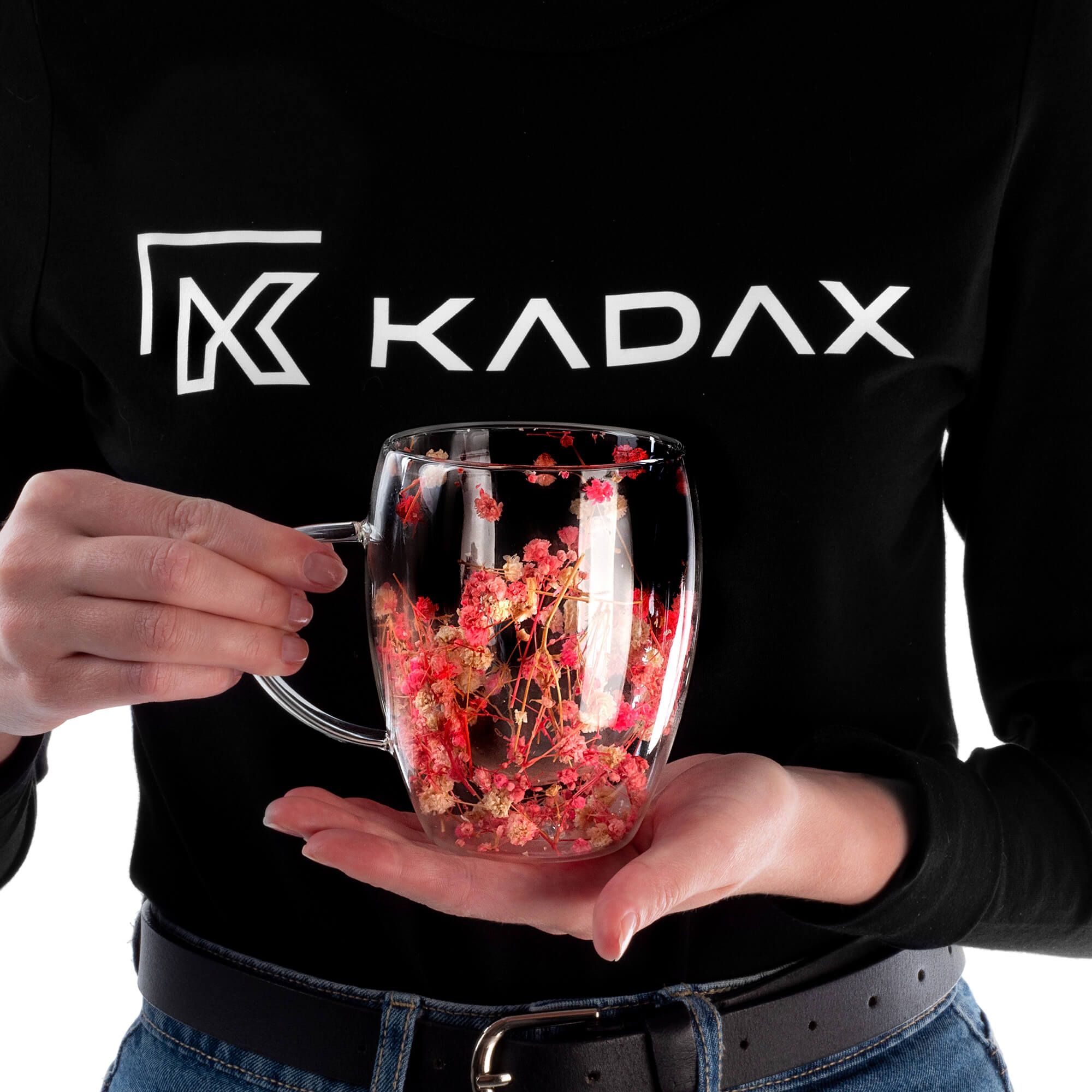 Kubek termiczny z kwiatowym motywem Riga 350ml różowy 4 szt.