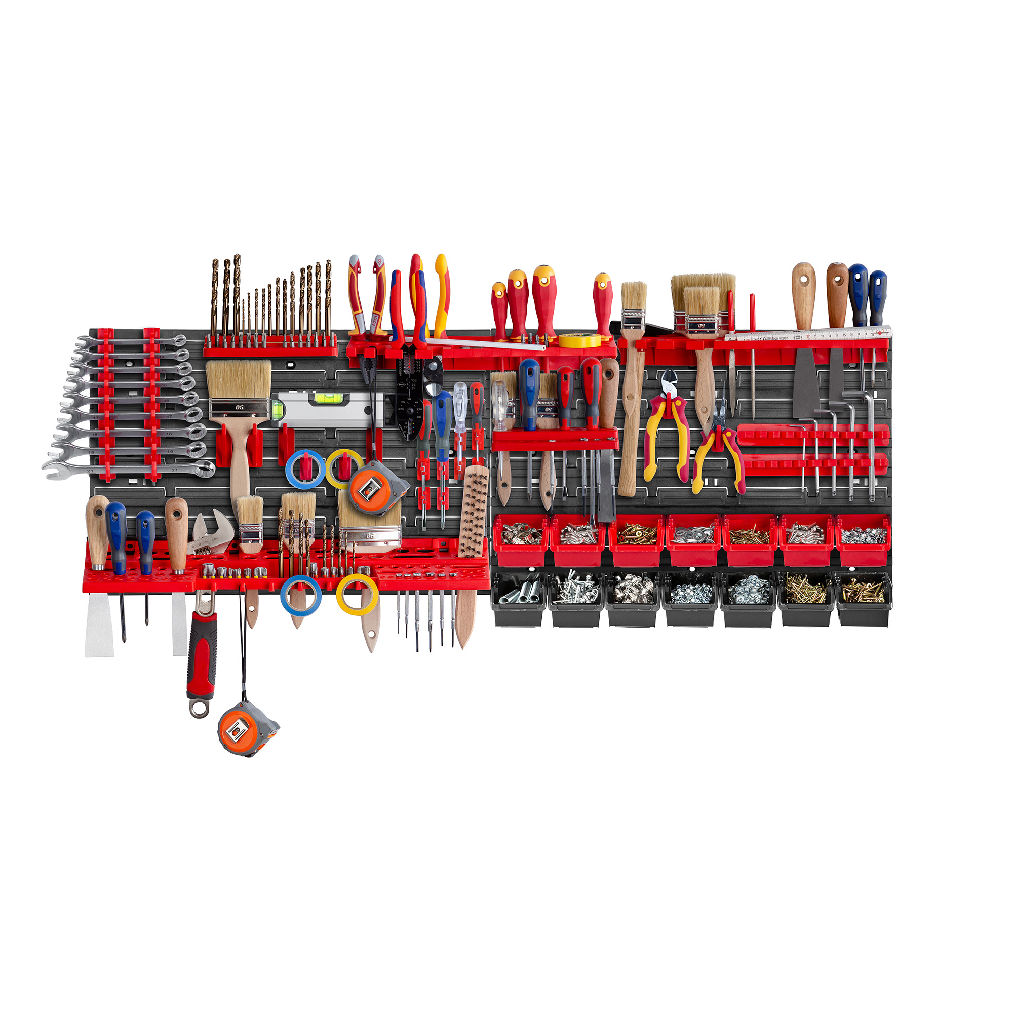 Tablica warsztatowa Lokke 39 elementów 116 x 39 cm, czarno-czerwona