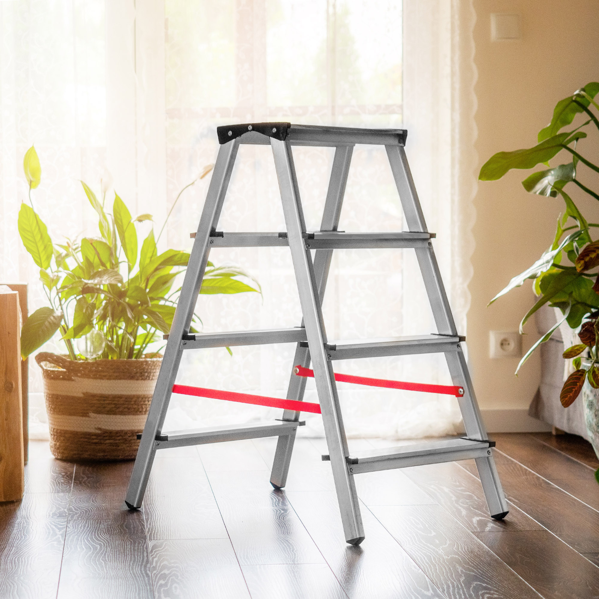 Drabina aluminiowa dwustronna Telti 4 stopnie