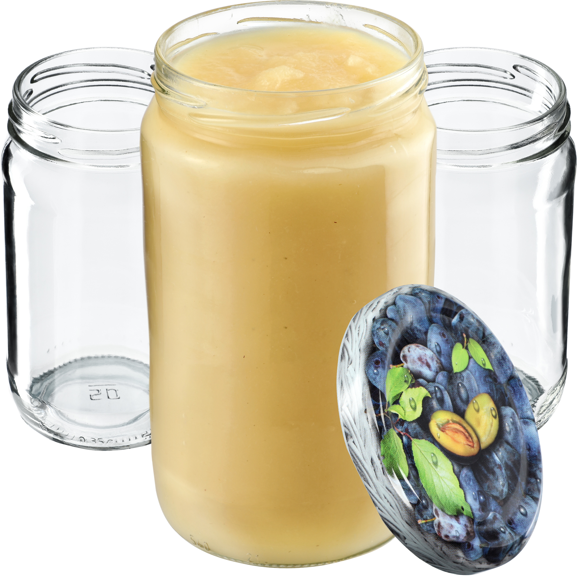 Słoiki na przetwory Gera 350ml fi66mm 20szt + wieczka "Śliwki"