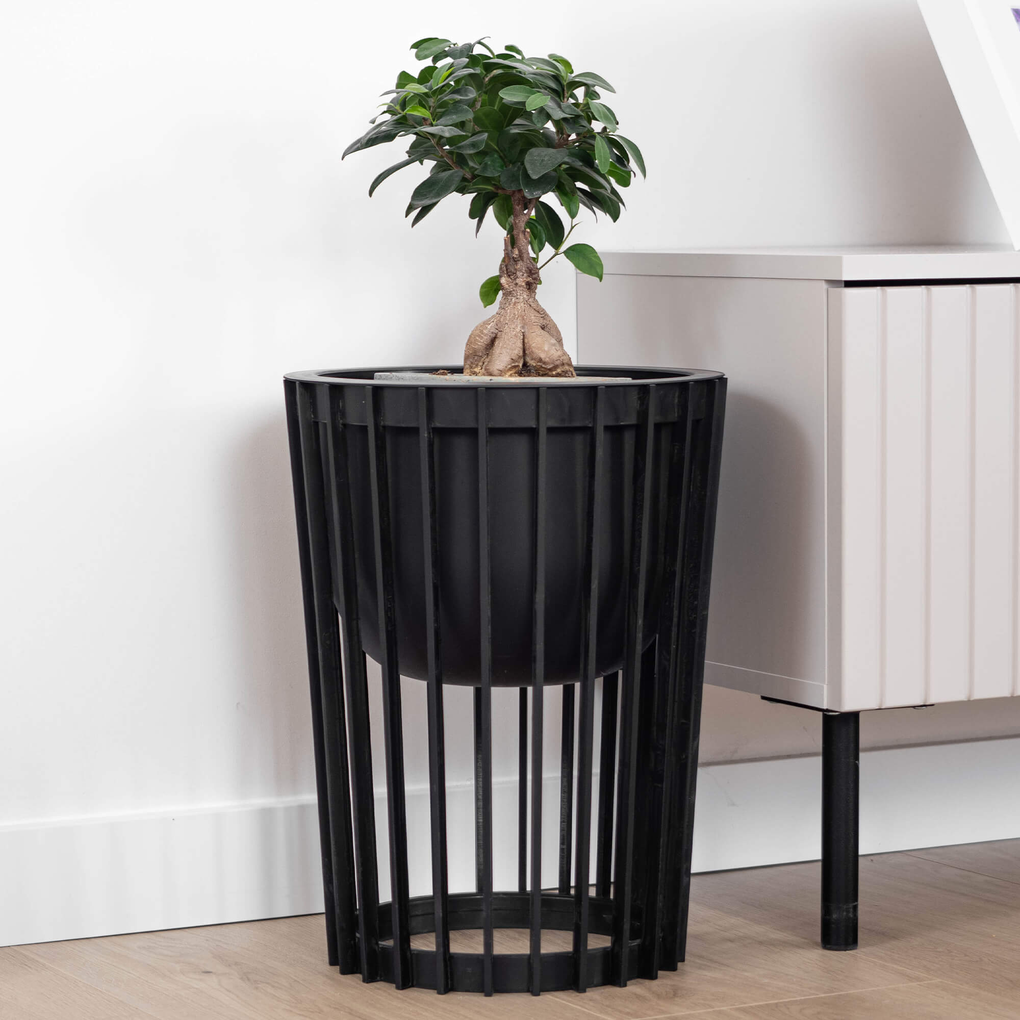 Kwietnik dwustronny Aytre 54 cm czarny + 2 wkłady