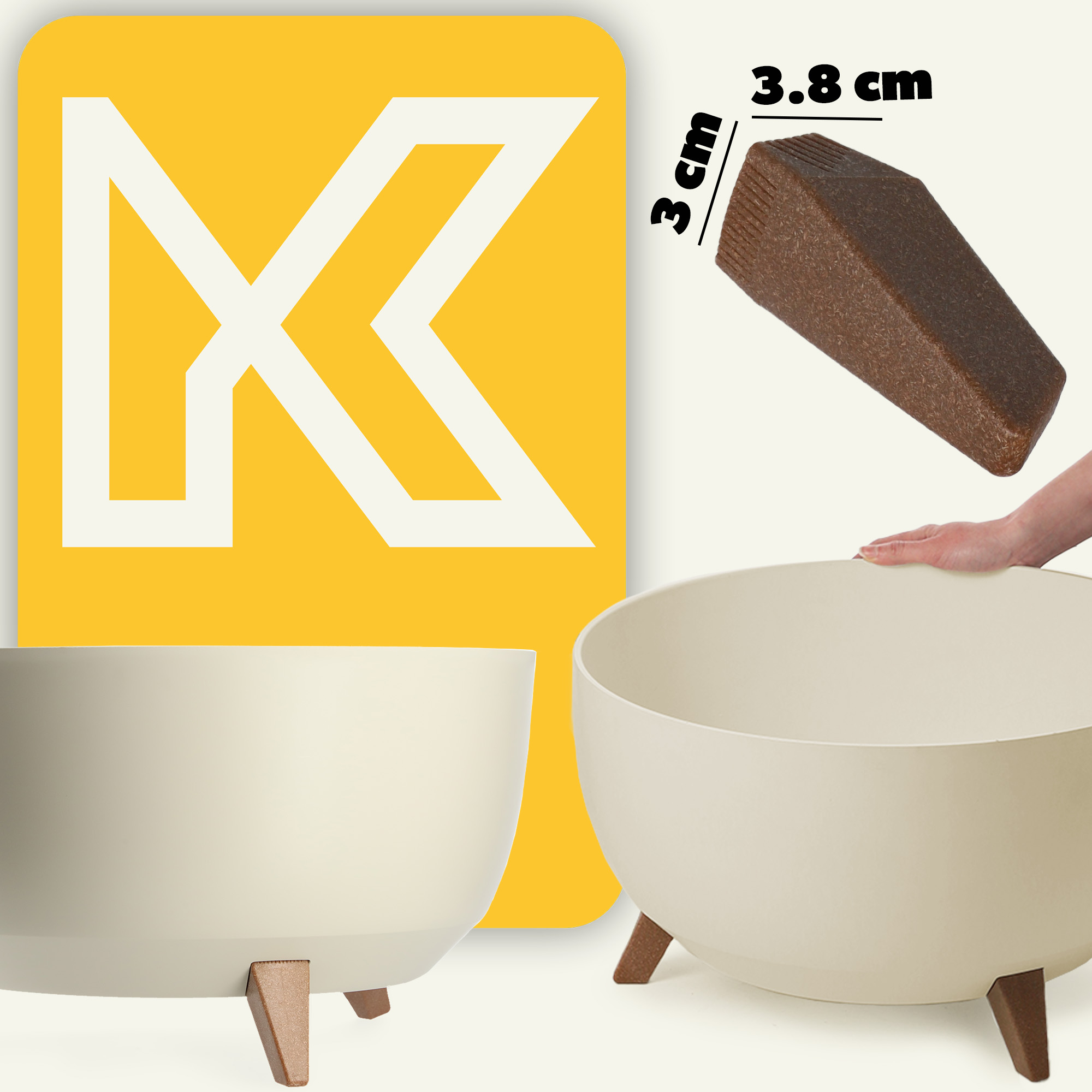 Misa na kwiaty z nóżkami Luri 47 cm, bawełniana