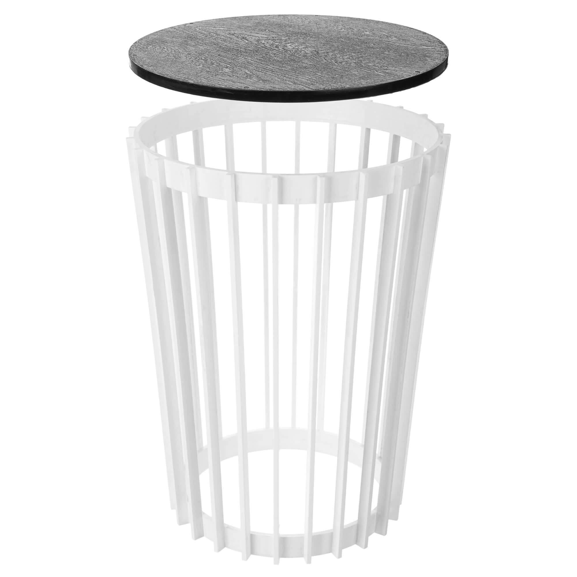 Kwietnik dwustronny Aytre 40 cm biały + blat czarny