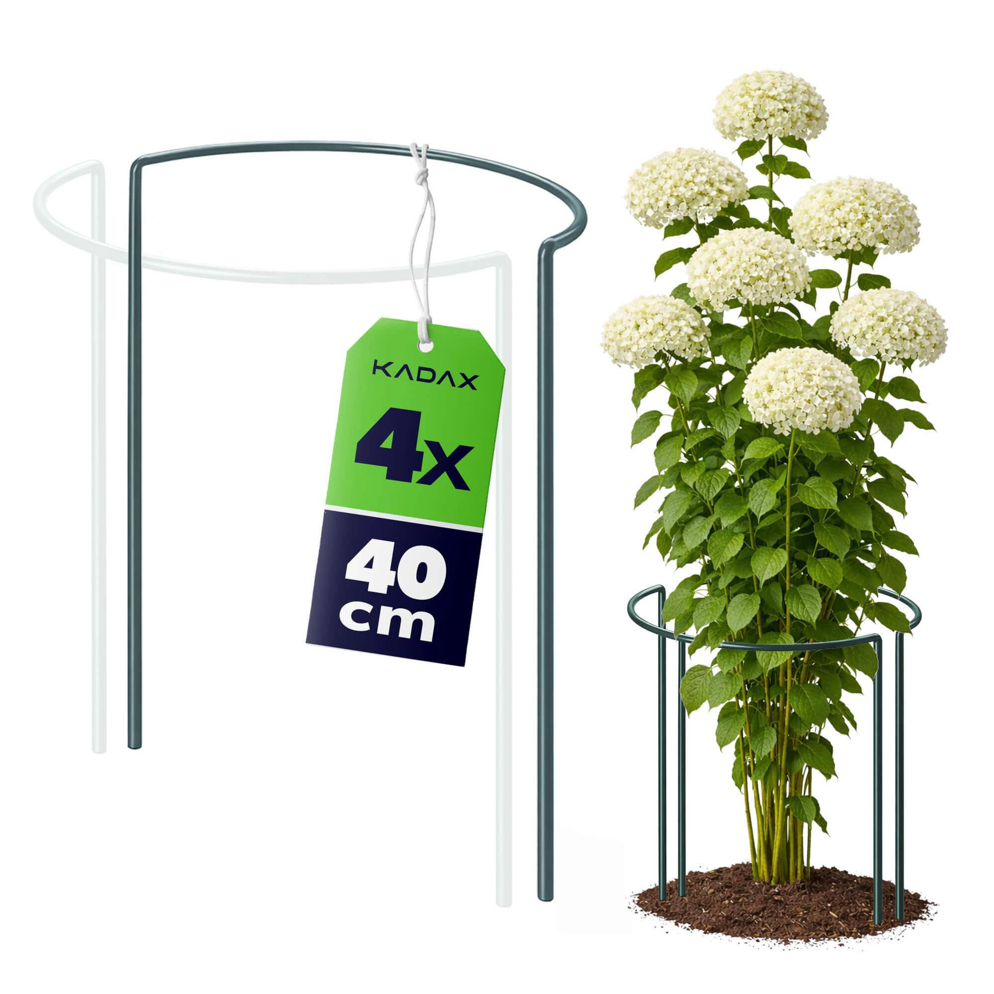 Podpora ogrodowa Mahet półkole 40 cm stalowa zielona 4 szt.