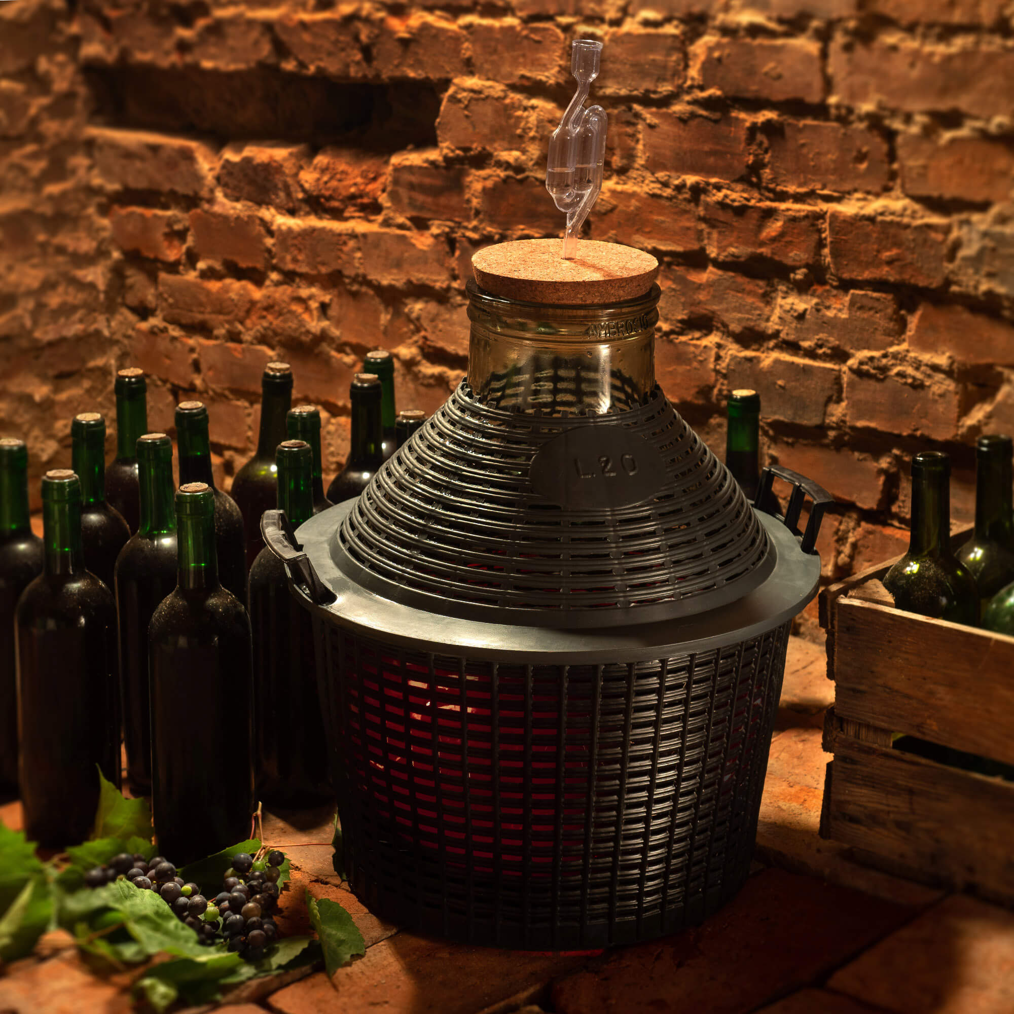 Balon Gąsior na wino Fonte z szerokim otworem 20L