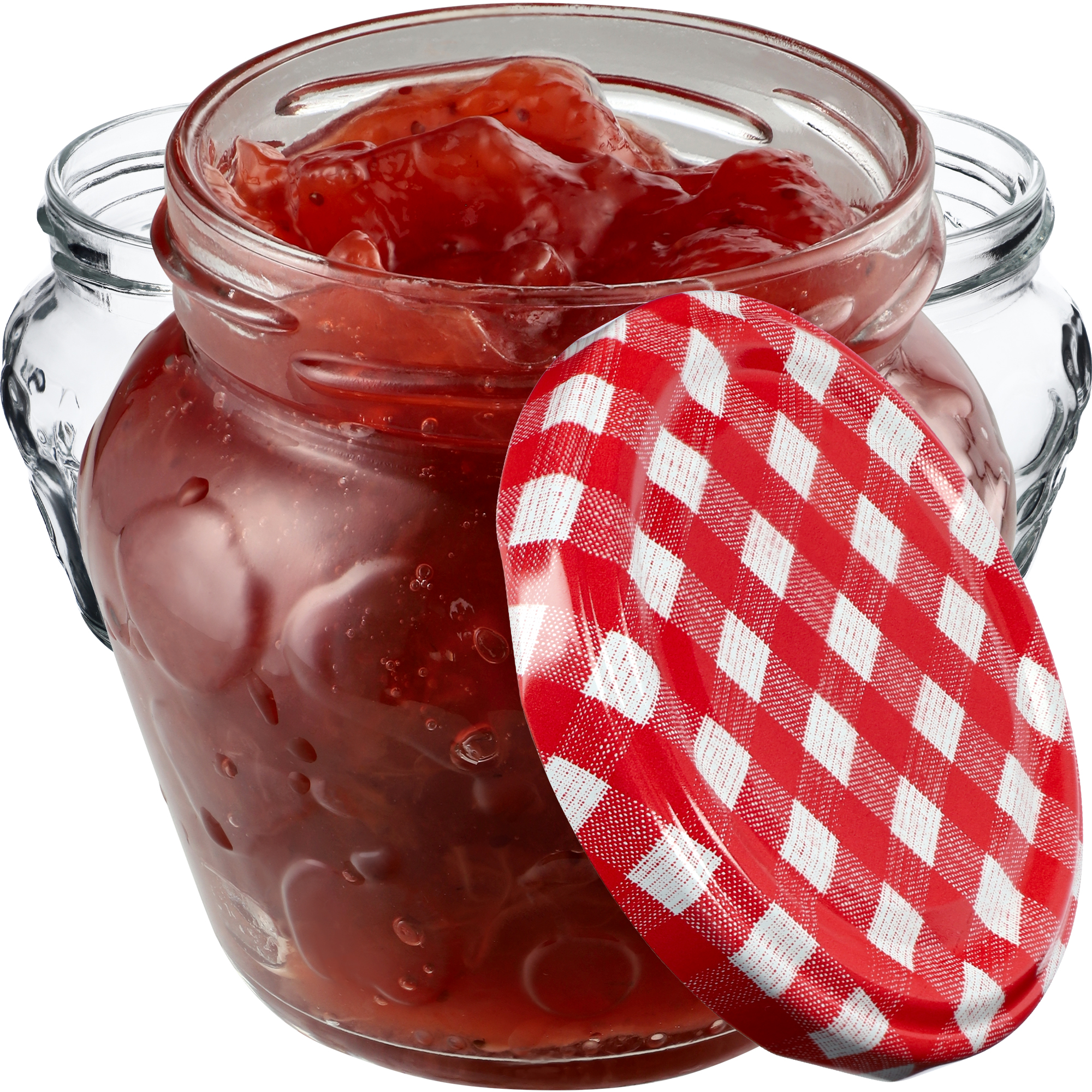 Słoiki Kemi 200ml 20szt 66mm + wieczka "Czerwona Krata"