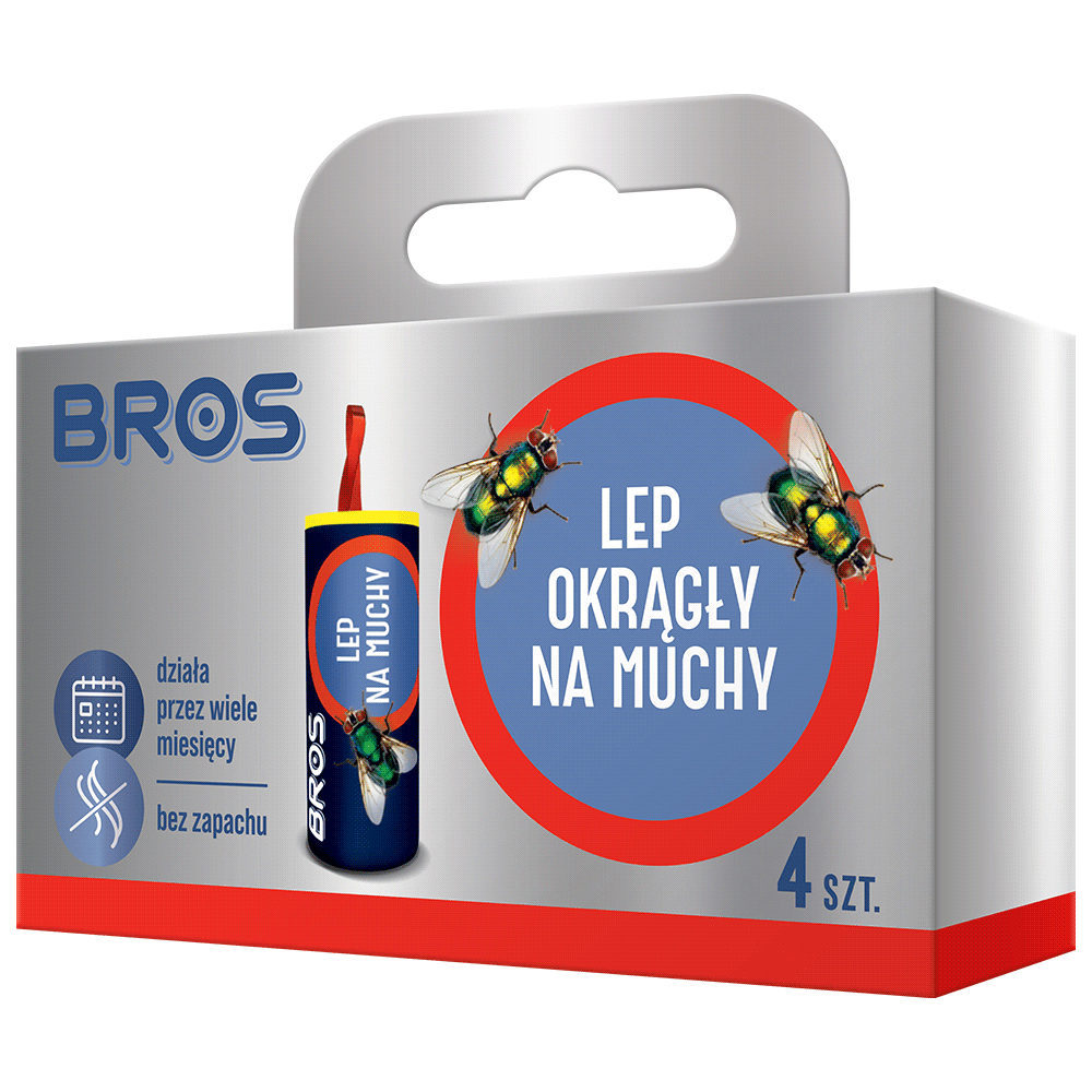 Bros Lep okrągły na muchy 4 szt.