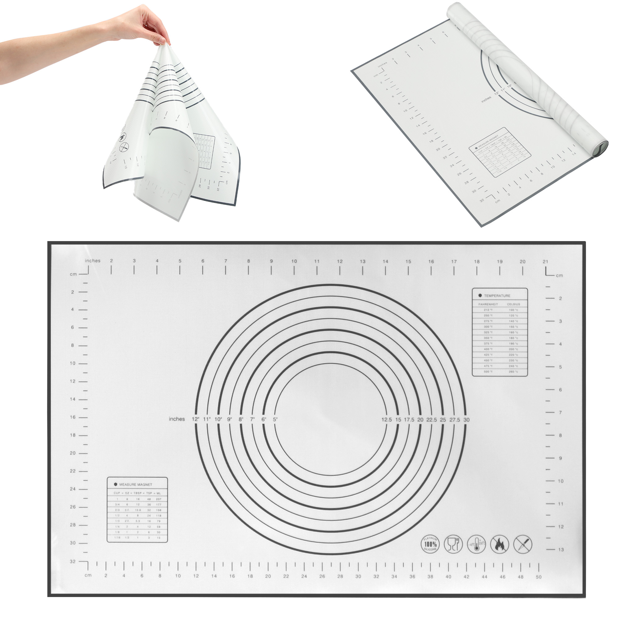 Stolnica silikonowa Greti 60 x 40 cm, szara