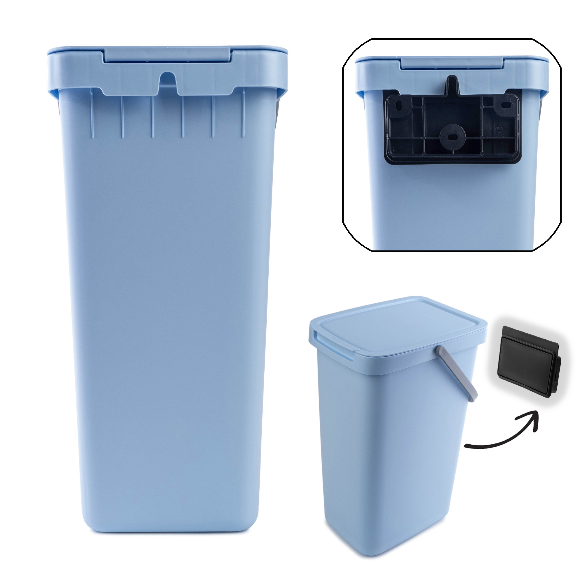 Kosz na śmieci Salans jasny niebieski 12L