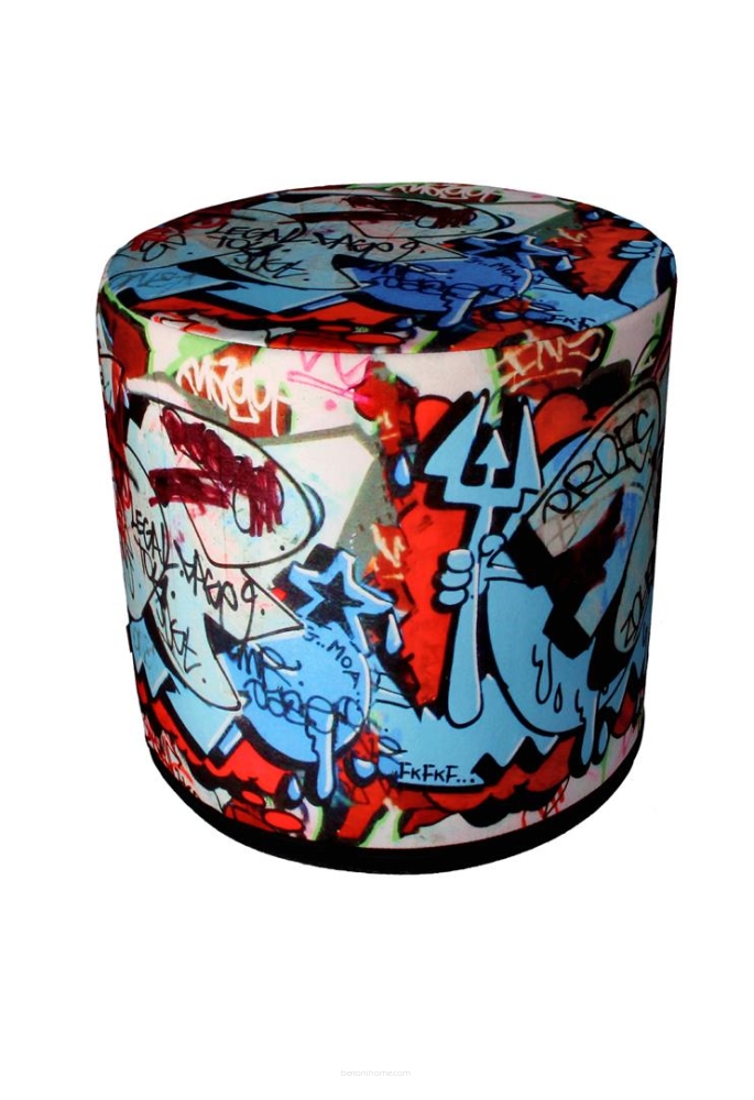 Pufa dekoracyjna Fasano 40 x 41 cm, graffiti